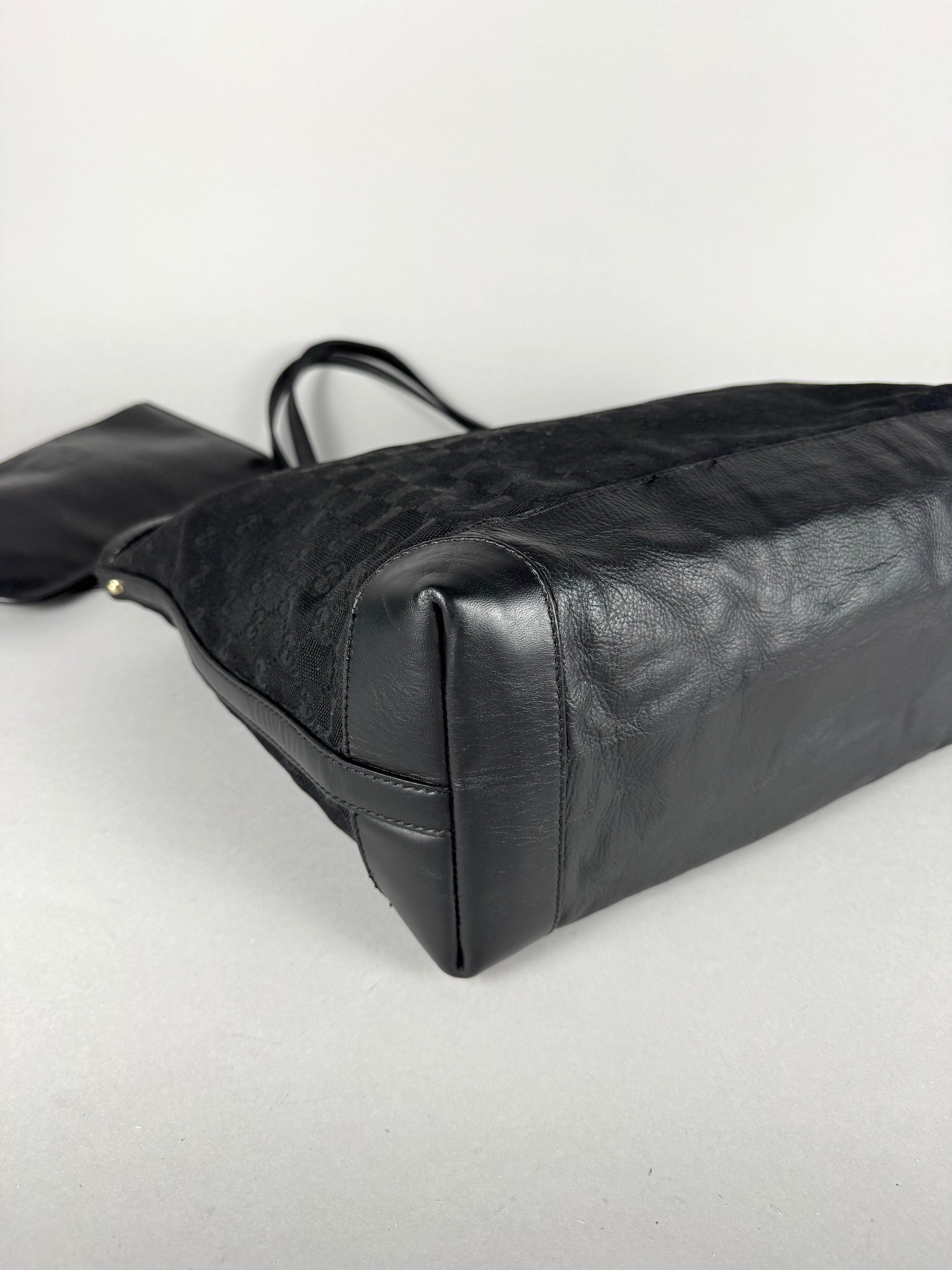 Gucci Monogram Black Tote with Pouch
