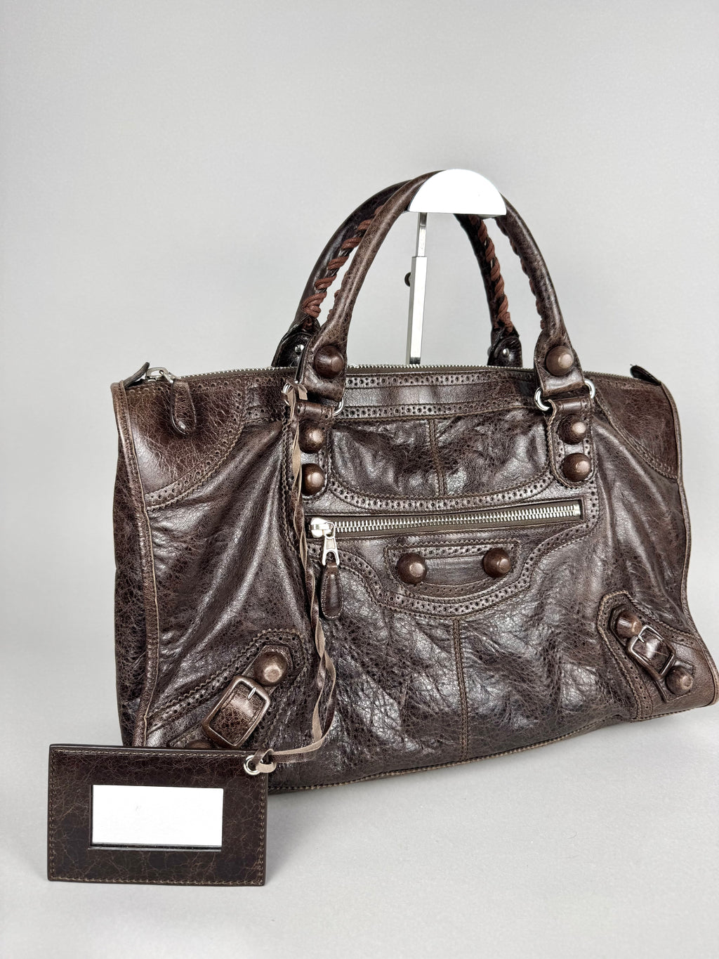Balenciaga Giant 21 Leather Brown Covered Brogues Work Bag