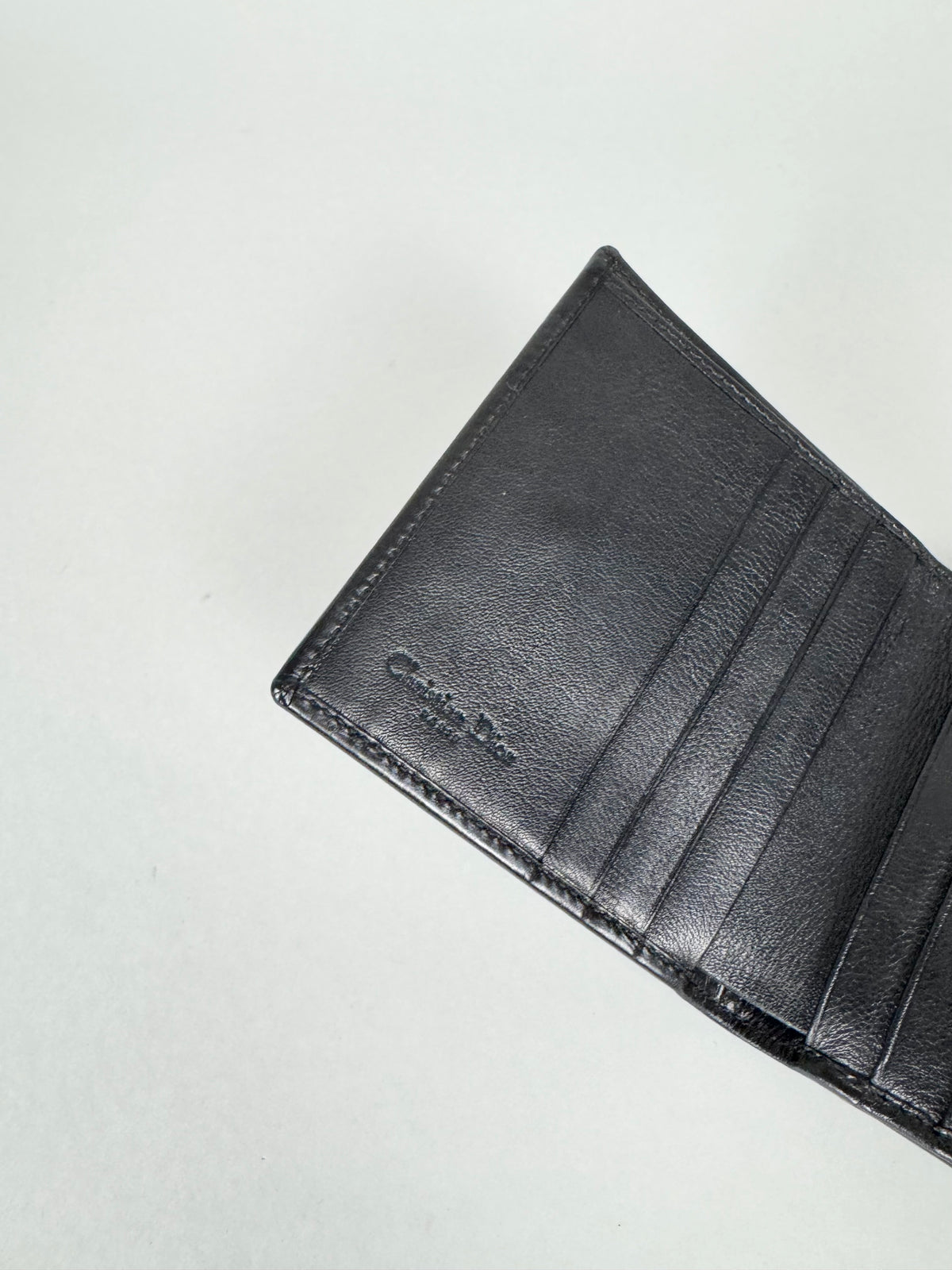 Christian Dior Logo Black Leather Wallet
