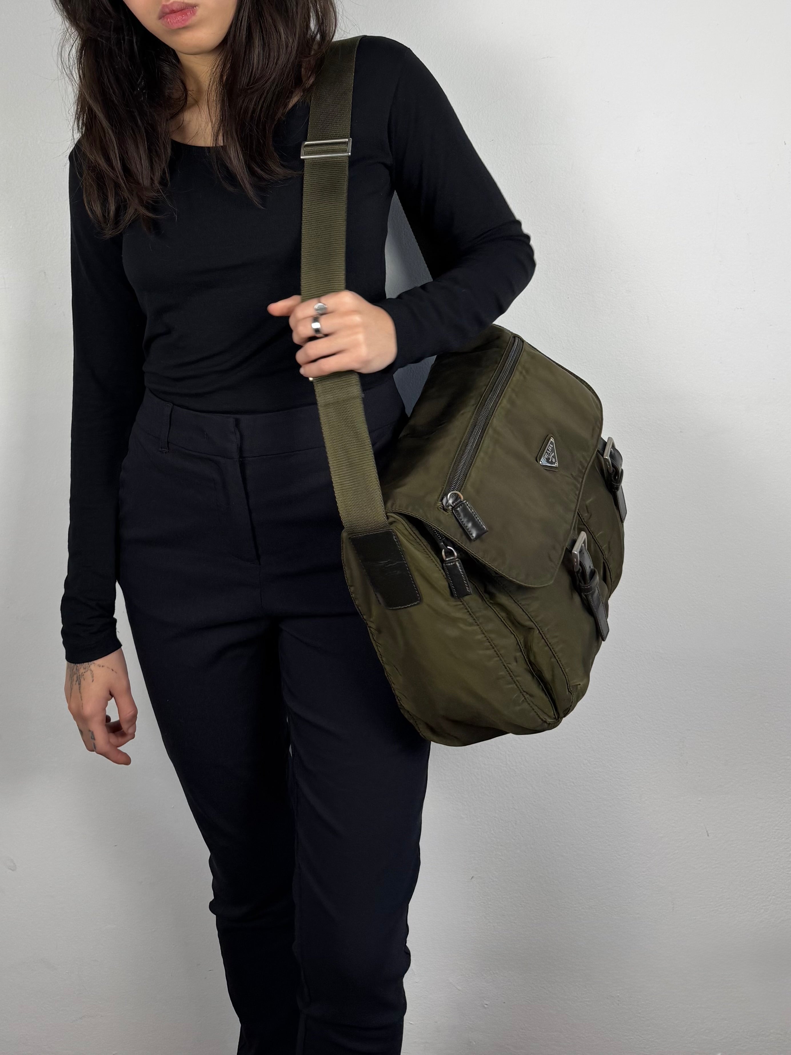 Prada Nylon Green Messenger