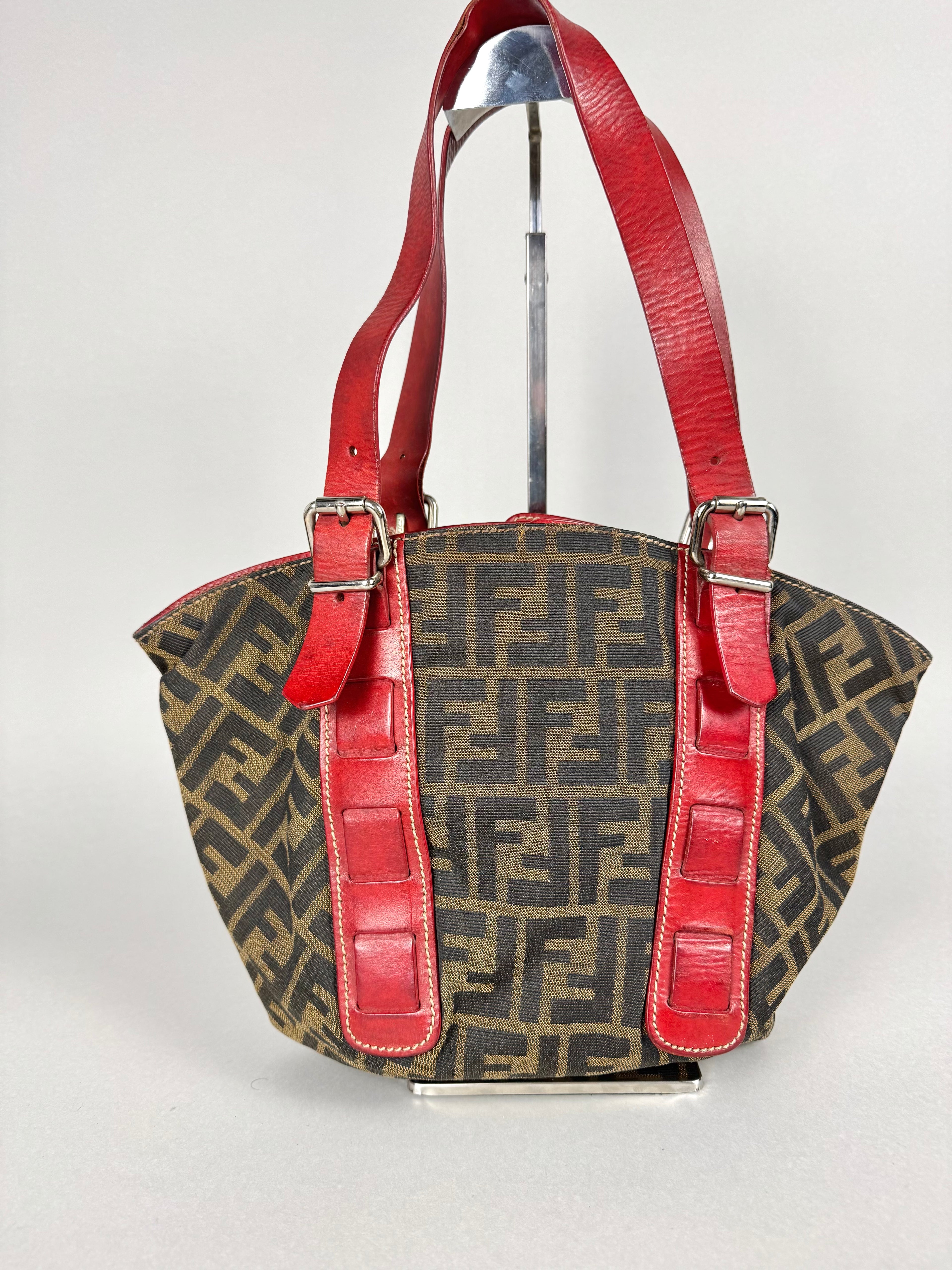 Fendi Monogram Zucca Origami Tote Shoulder Bag