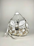 Miu Miu Silver Leather Harlequin Patchwork Coffer Matelass Hobo