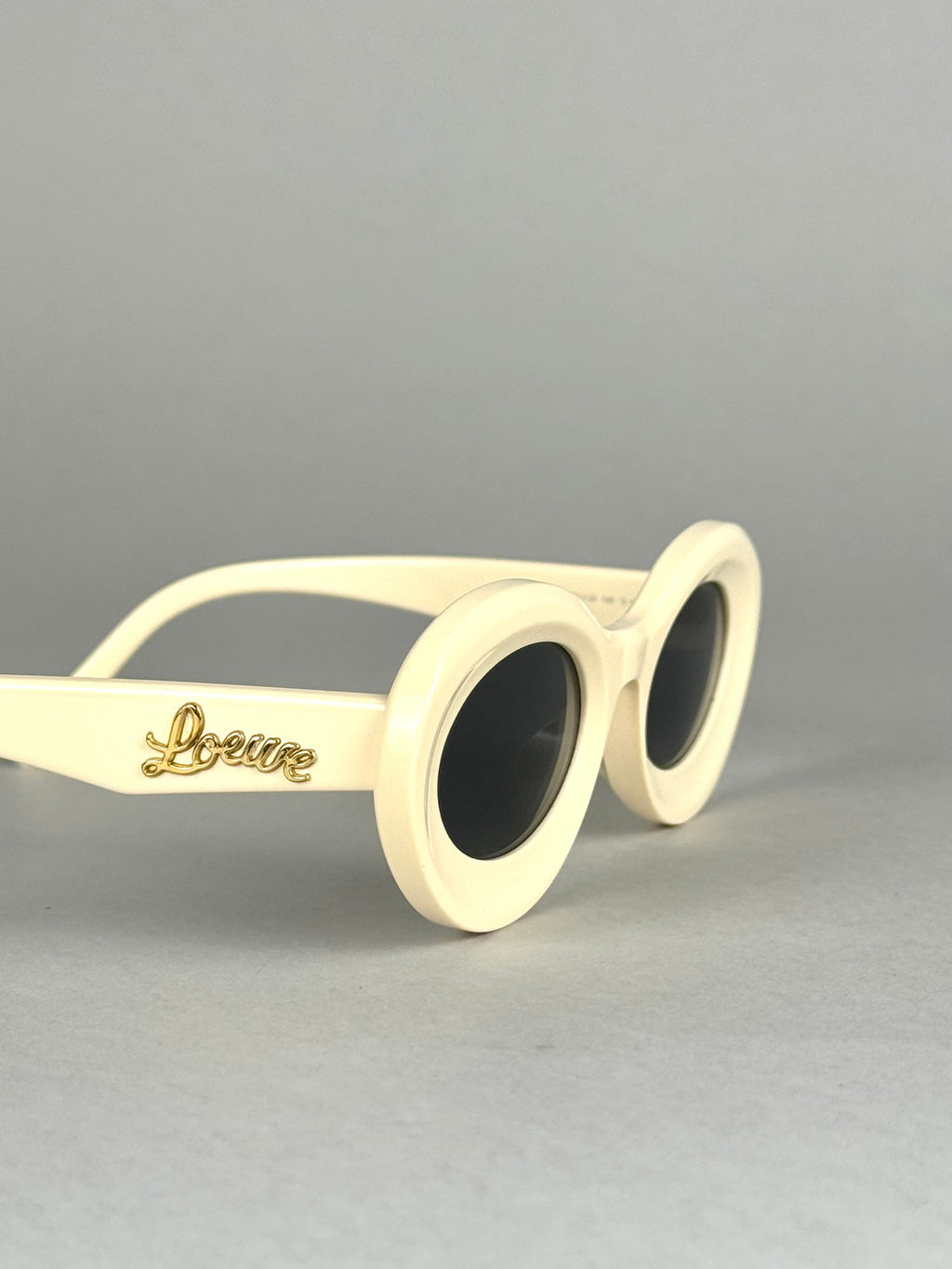 Loewe Loop Oversized Round Frame White Sunglasses
