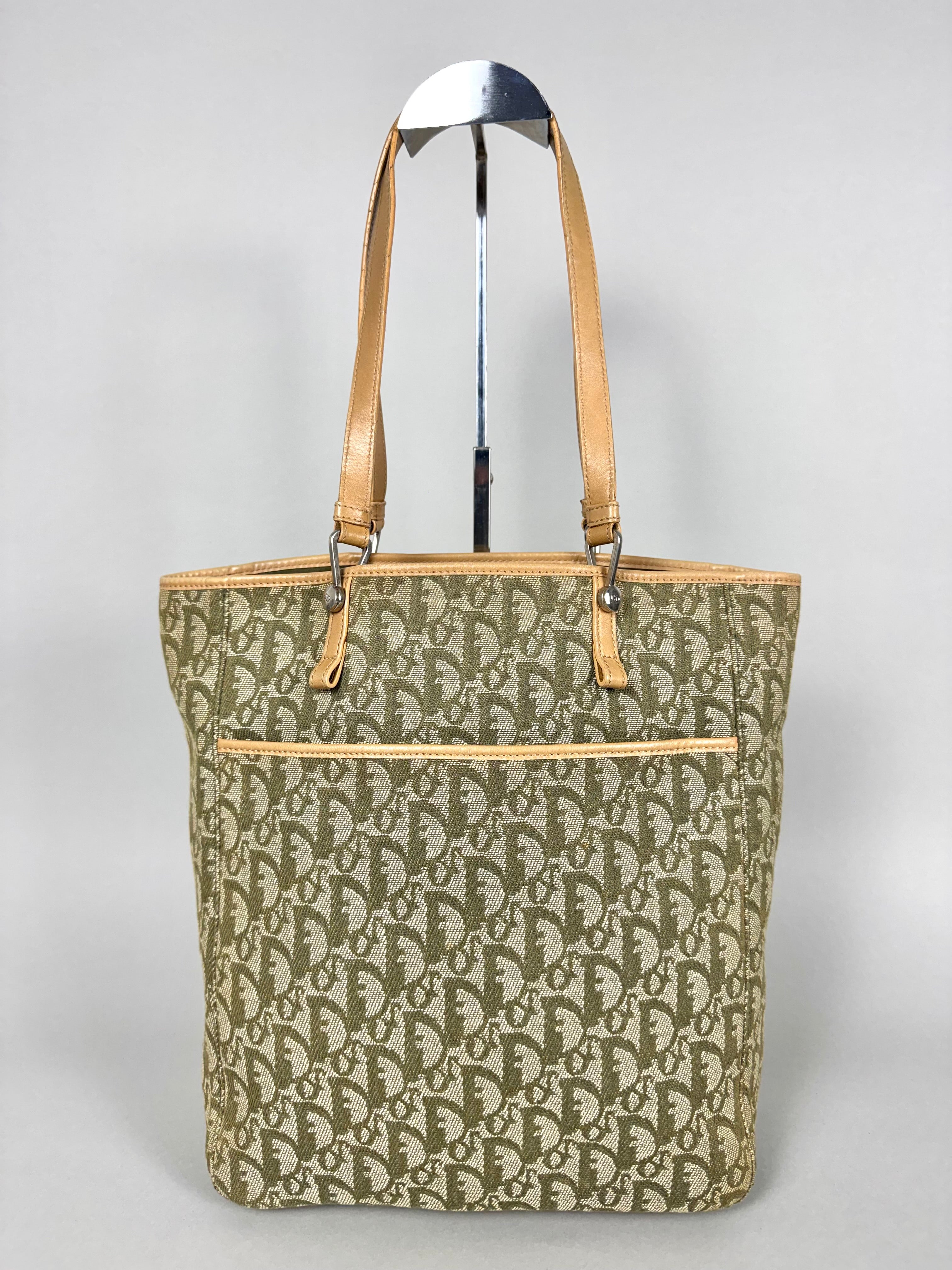 Christian Dior Monogram Denim Green Tote