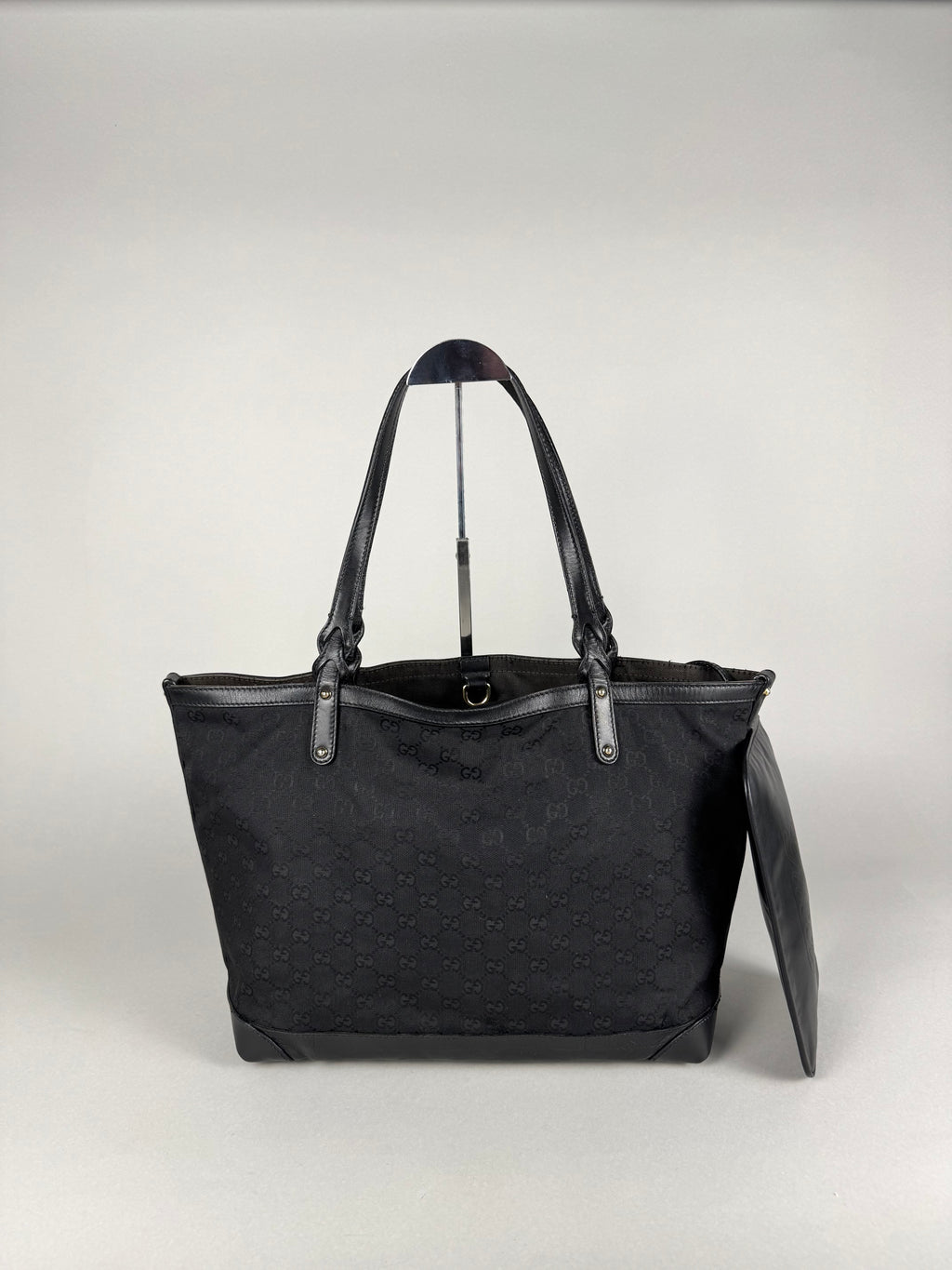 Gucci Monogram Black Tote with Pouch