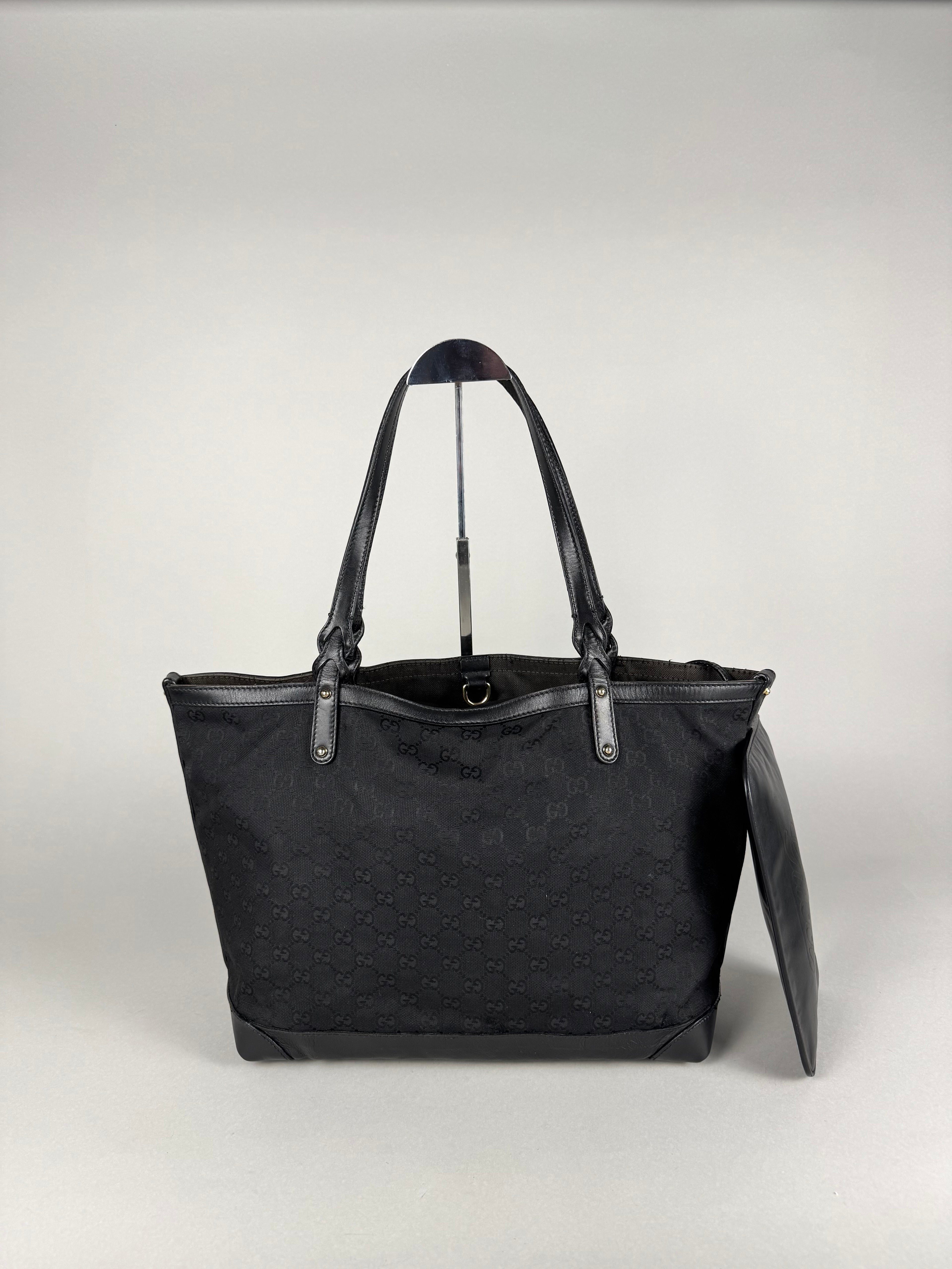 Gucci Monogram Black Tote with Pouch