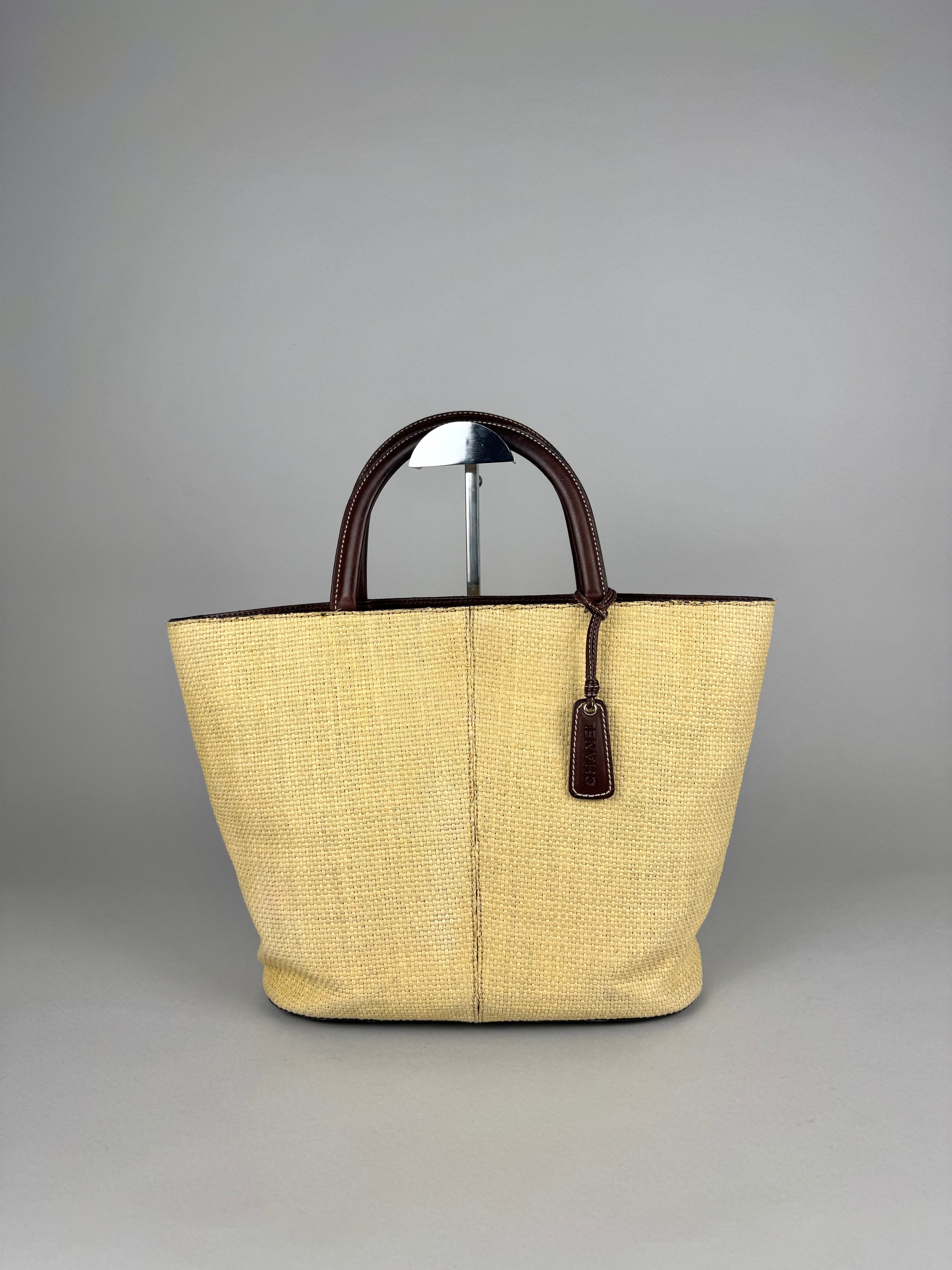 Chanel CC Raffia Handle Tote