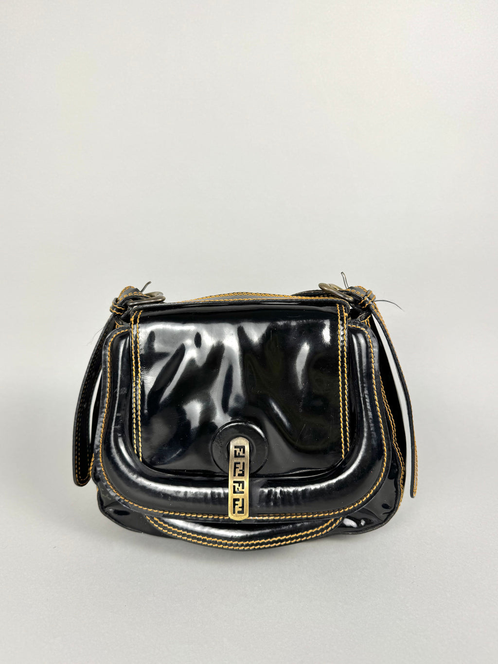 Fendi Patent Leather B Black