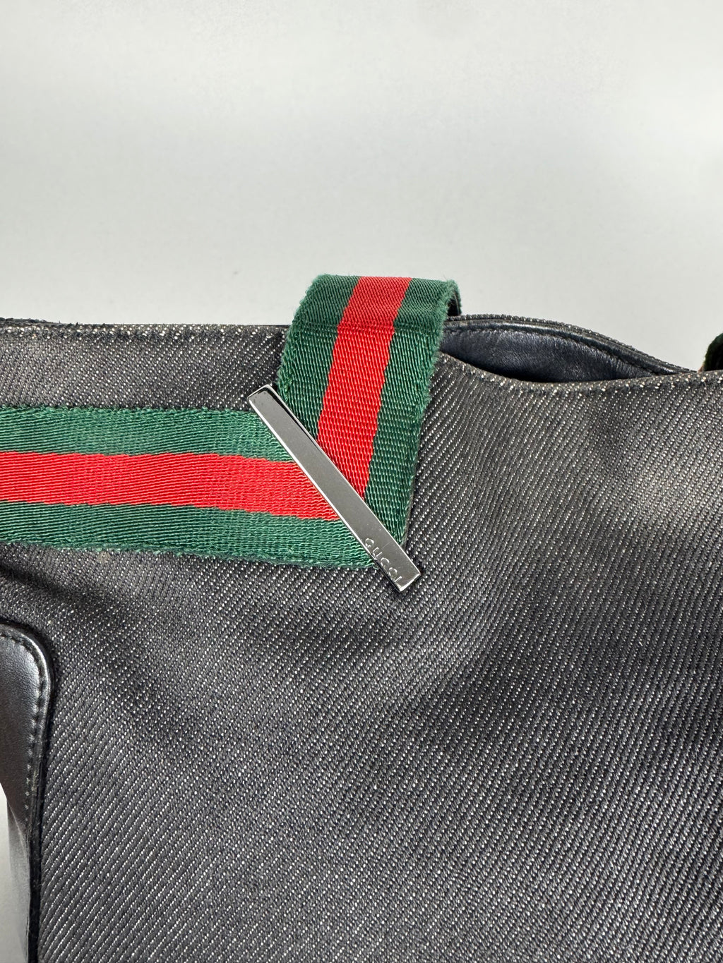 Gucci Denim Web Tote