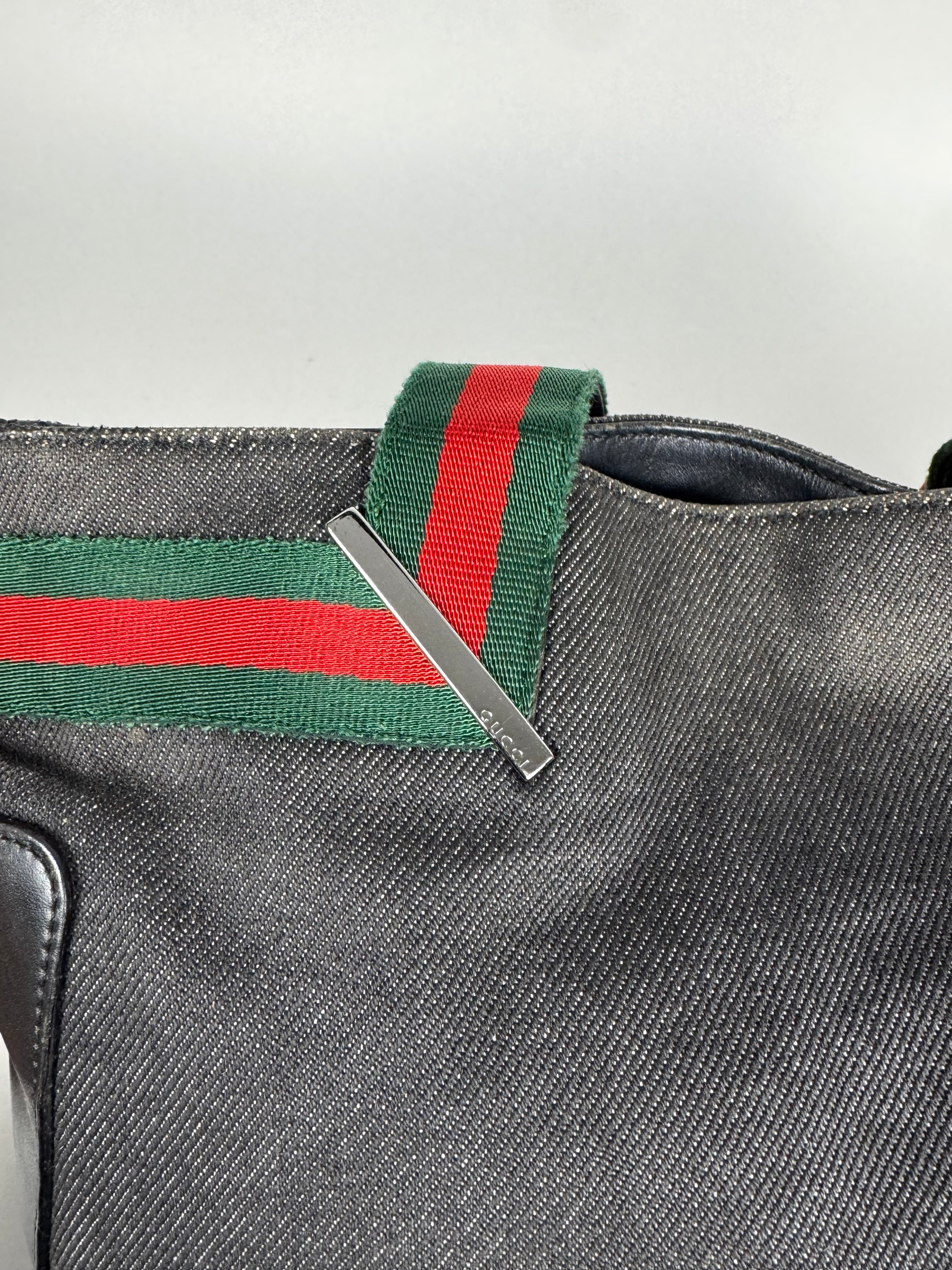 Gucci Denim Web Tote