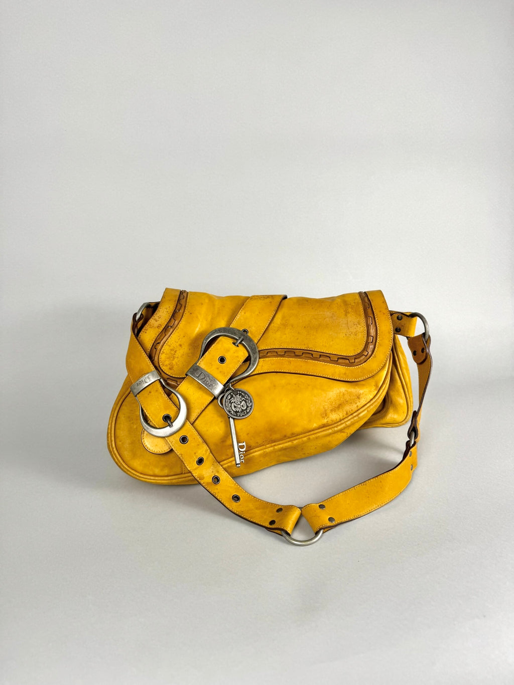 Christian Dior Gaucho Double Leather Yellow