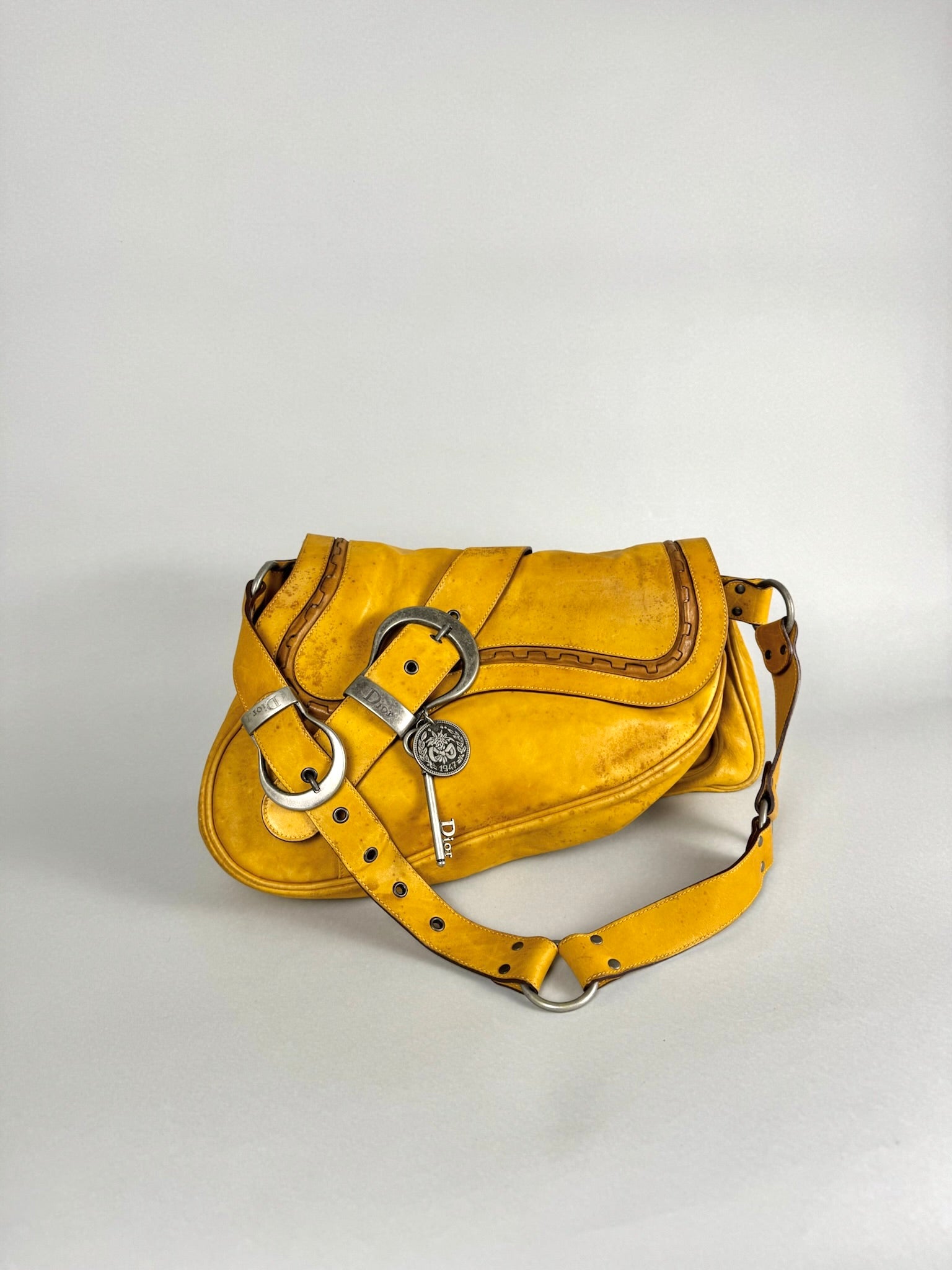 Christian Dior Gaucho Double Leather Yellow