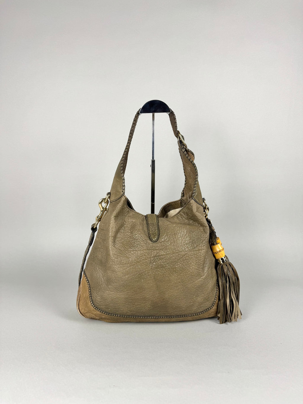 Gucci New Jackie Hobo Leather Taupe