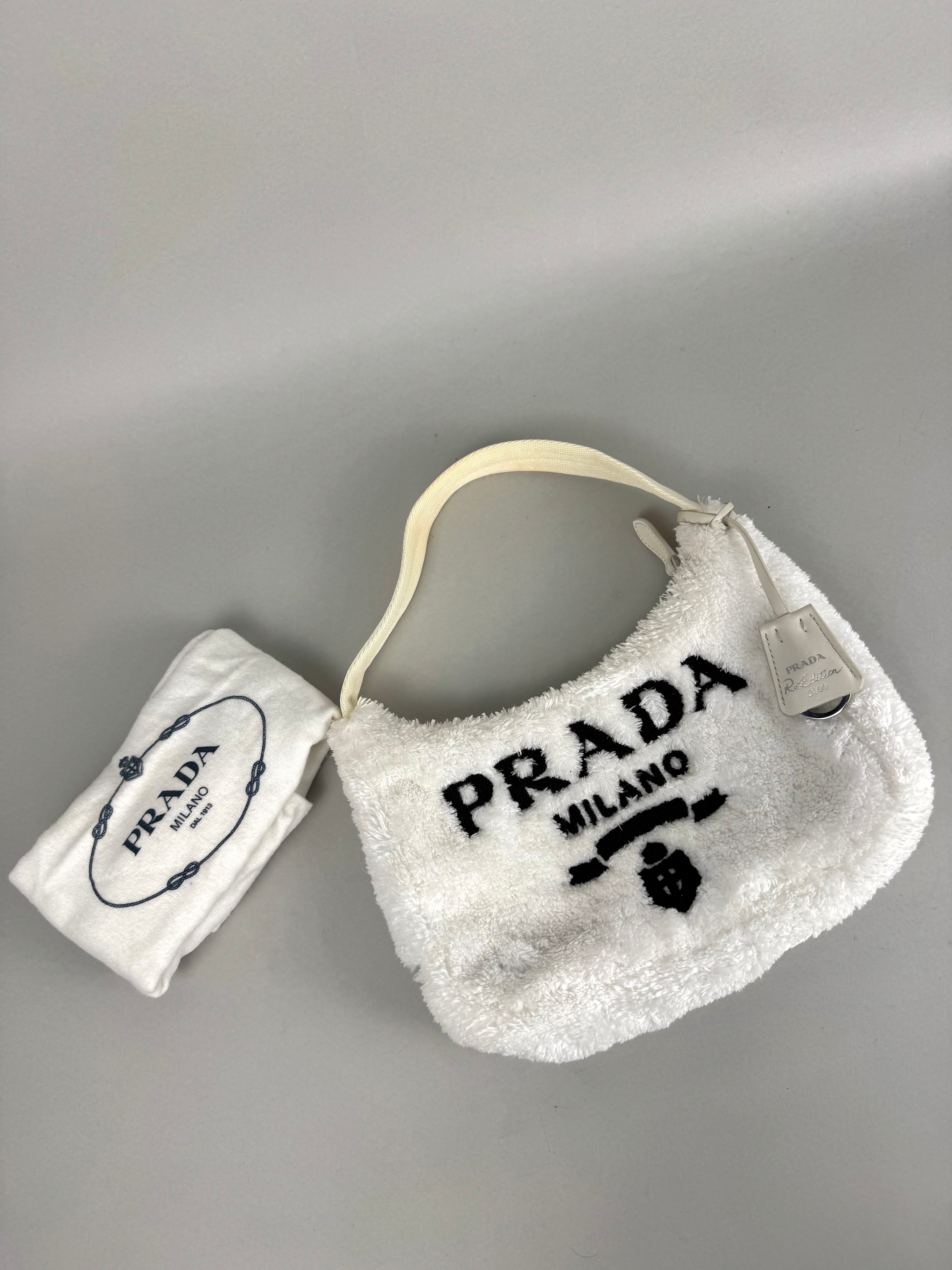 Prada Re Edition Nylon Fur White