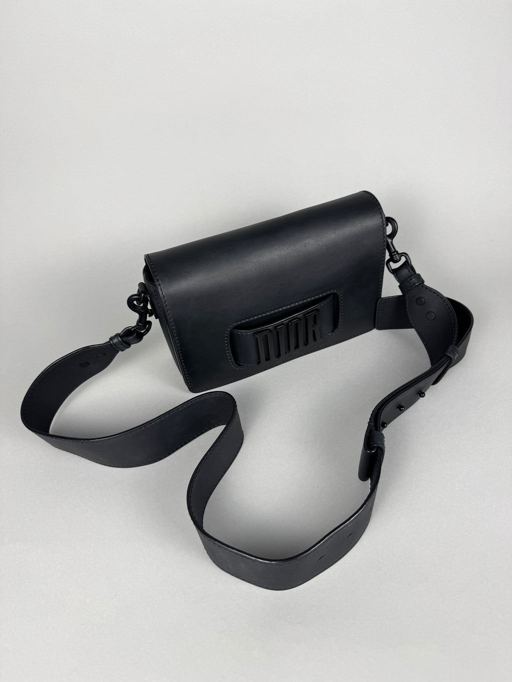 Christian Dio(r)evolution Black Ultramatte Calfskin Leather Flap Bag