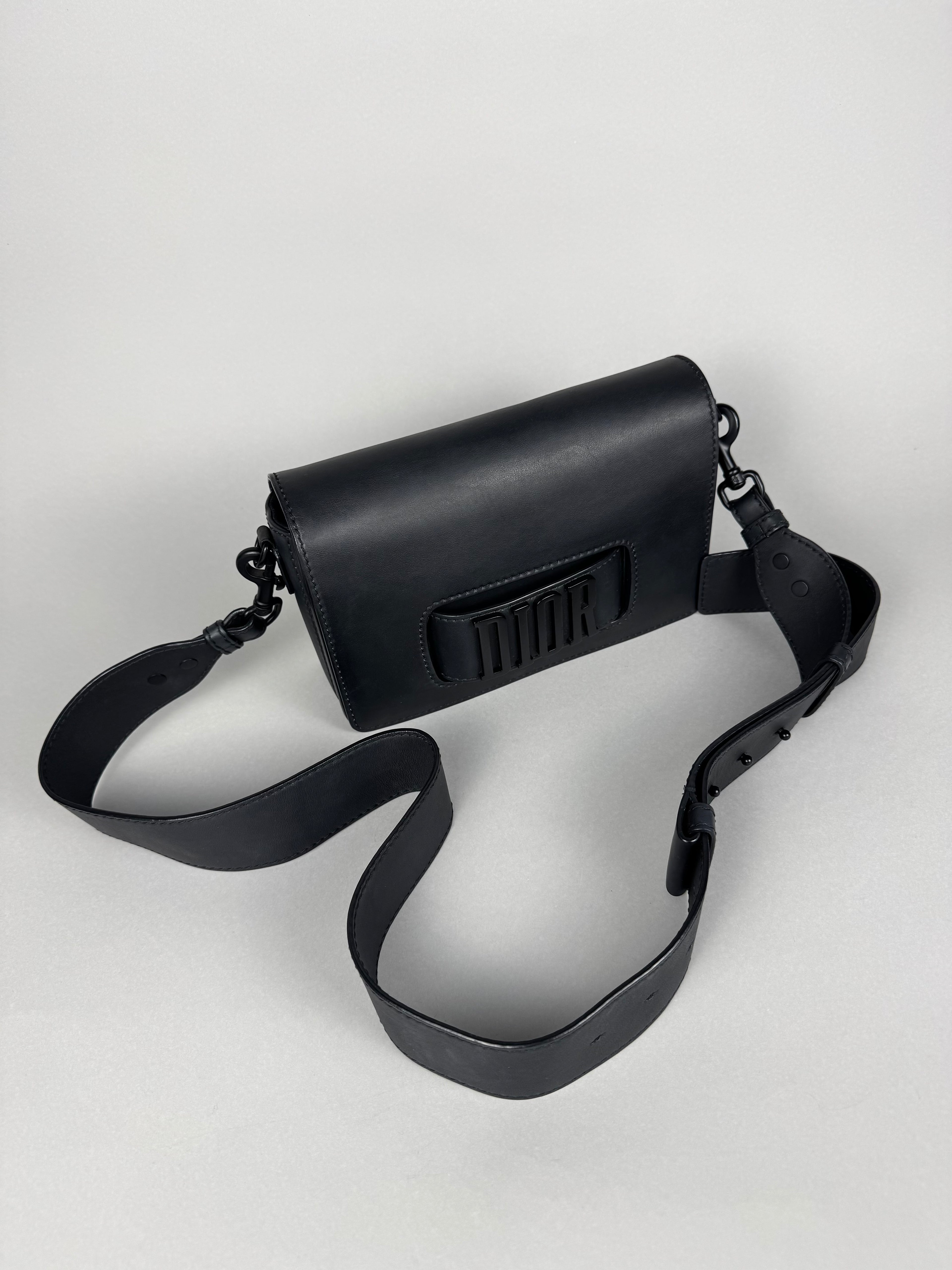 Christian Dio(r)evolution Black Ultramatte Calfskin Leather Flap Bag