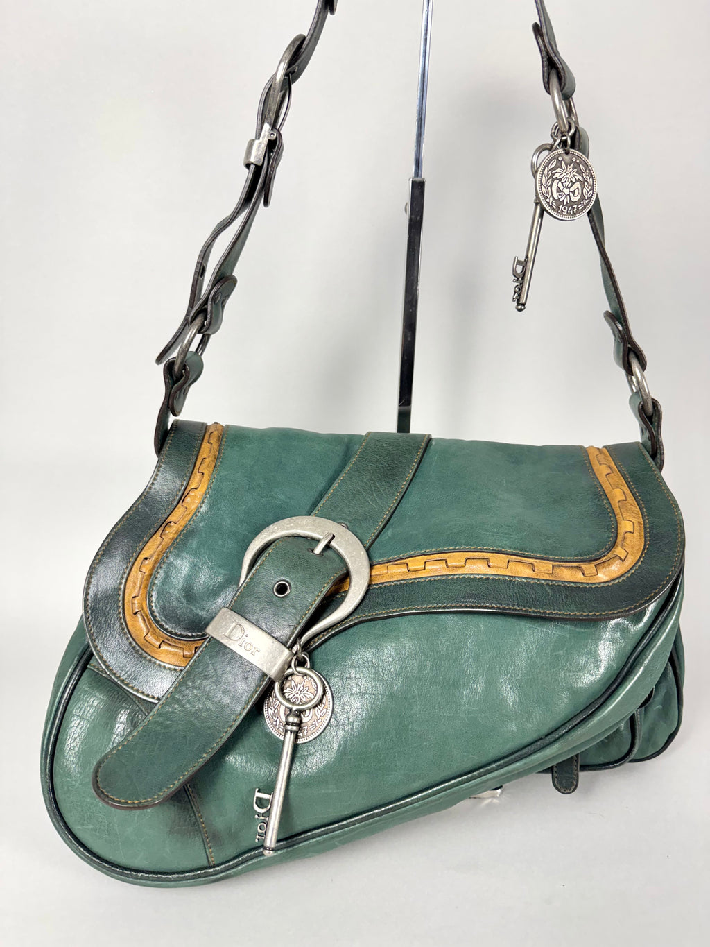Christian Dior Gaucho Double Leather Green