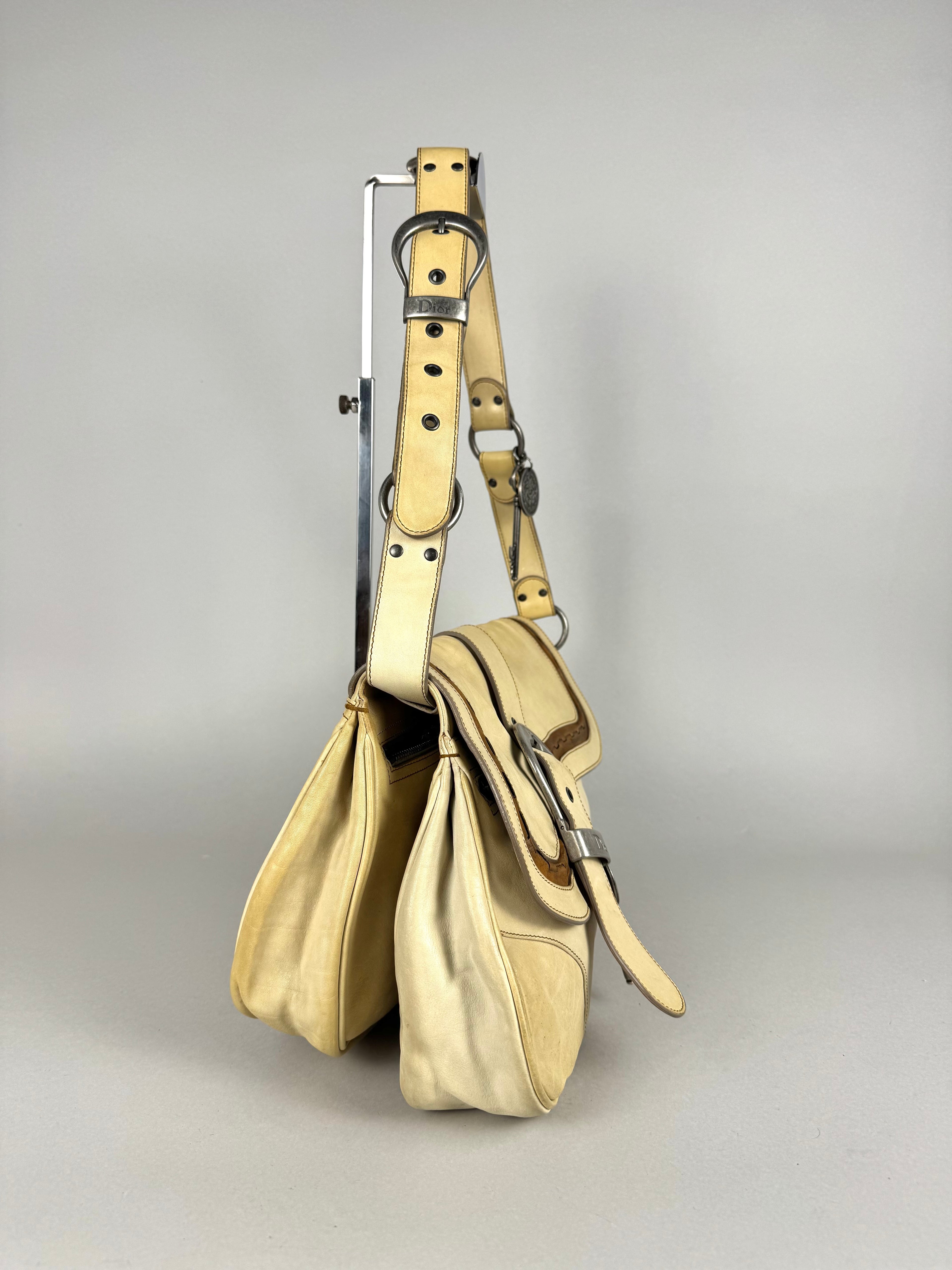 Christian Dior Gaucho Double Leather Off White