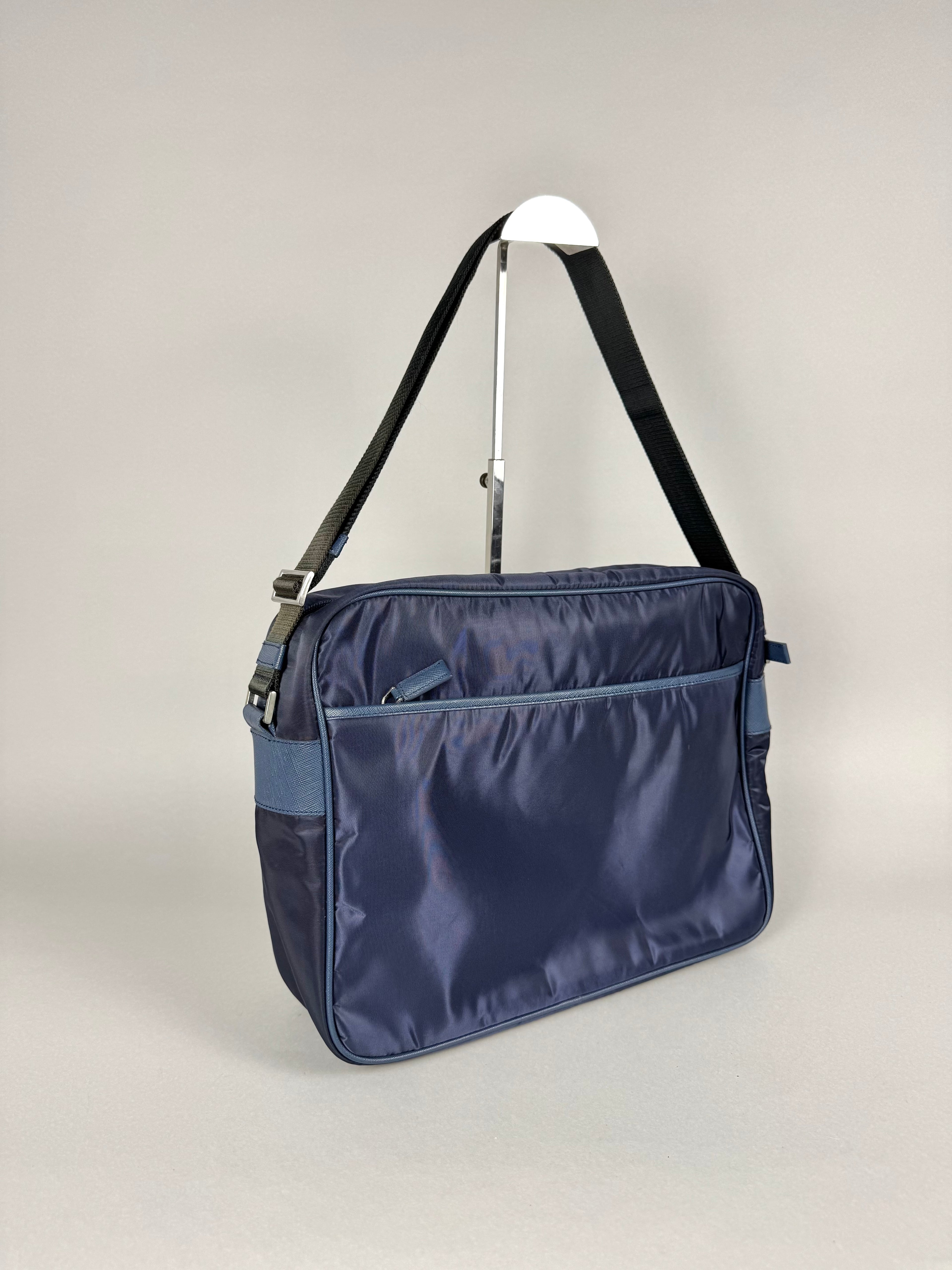 Prada Nylon Messenger Bag Navy