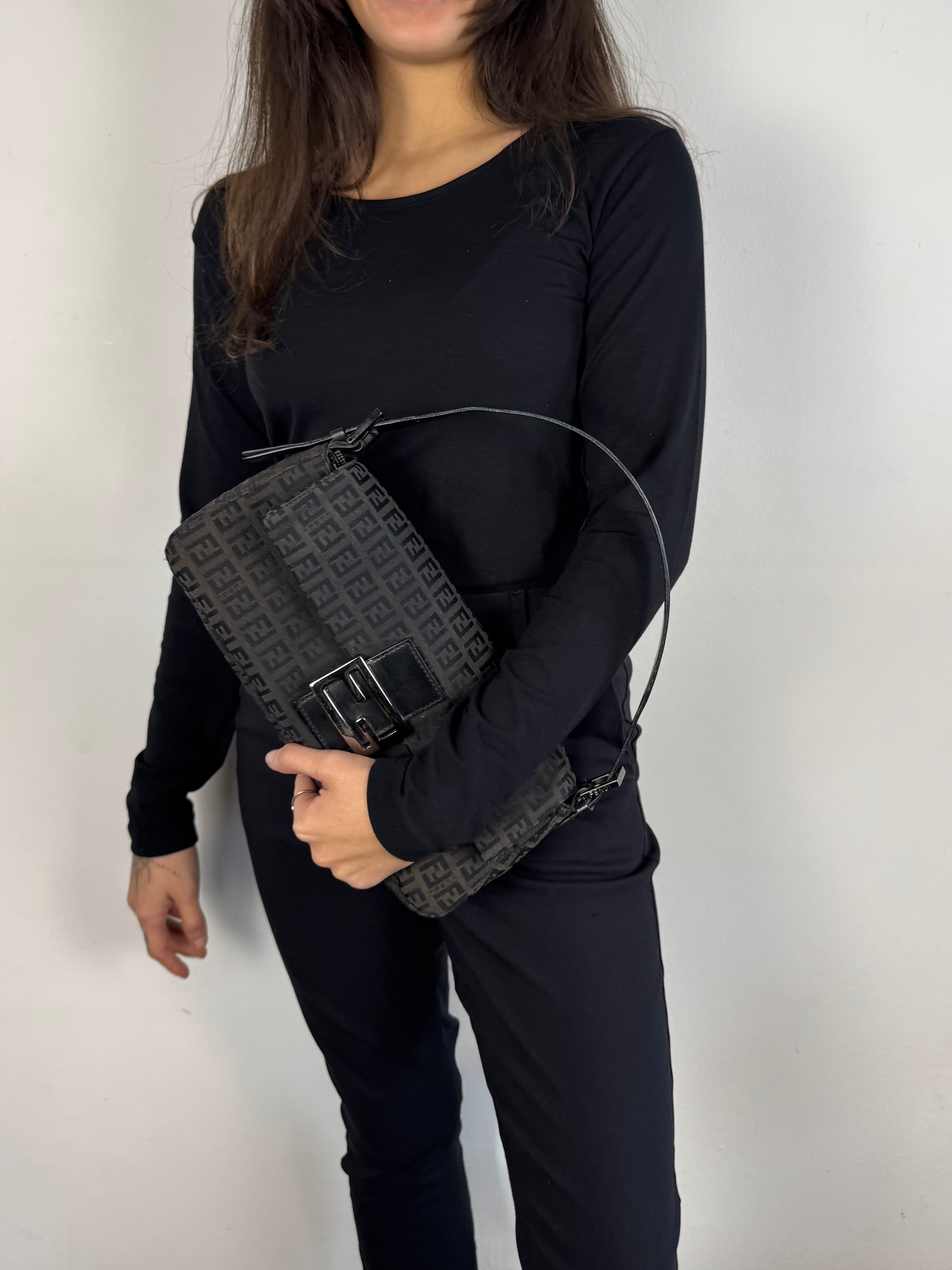 Fendi Baguette Monogram Black