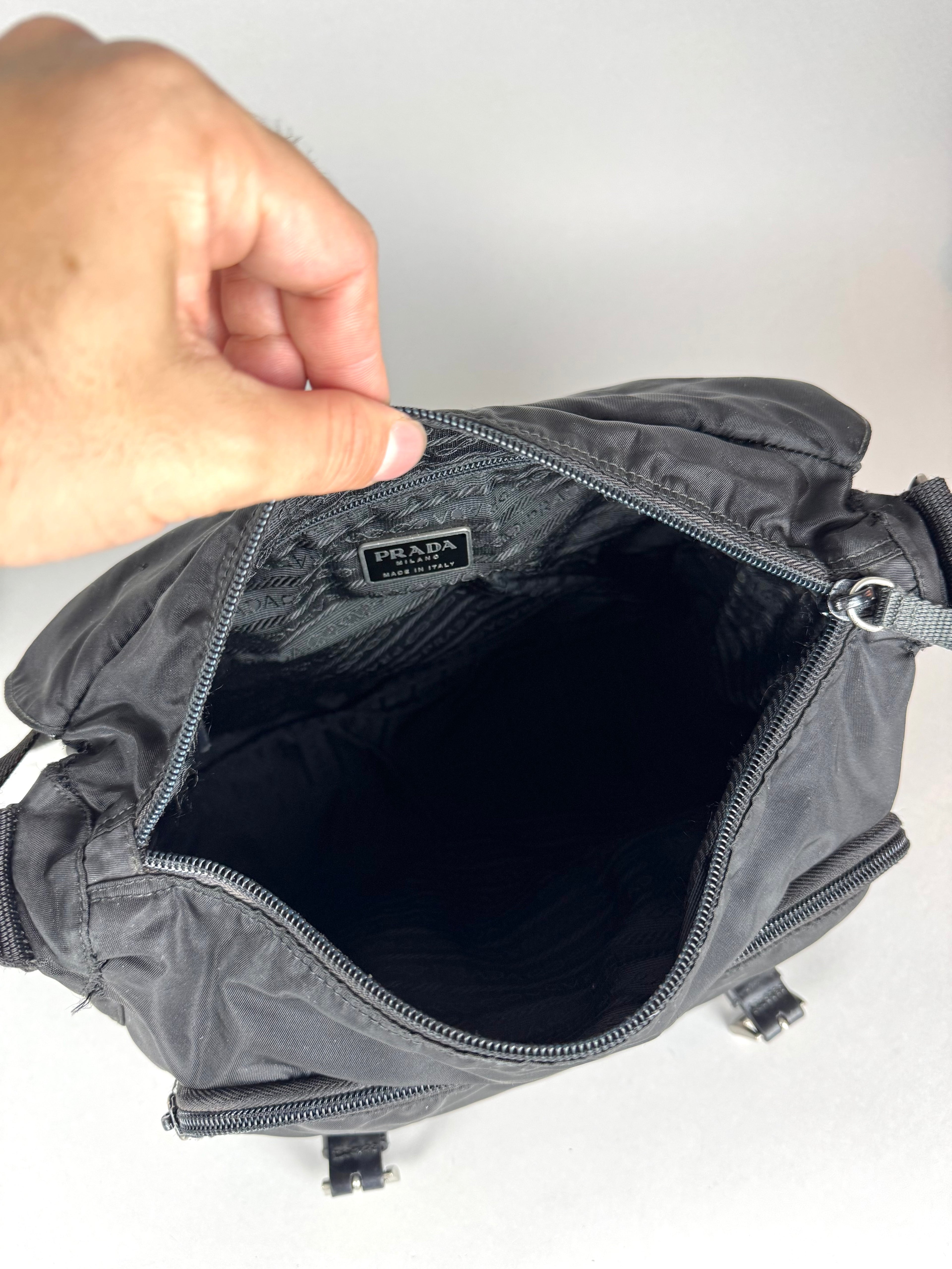 Prada Black Nylon Messenger Bag