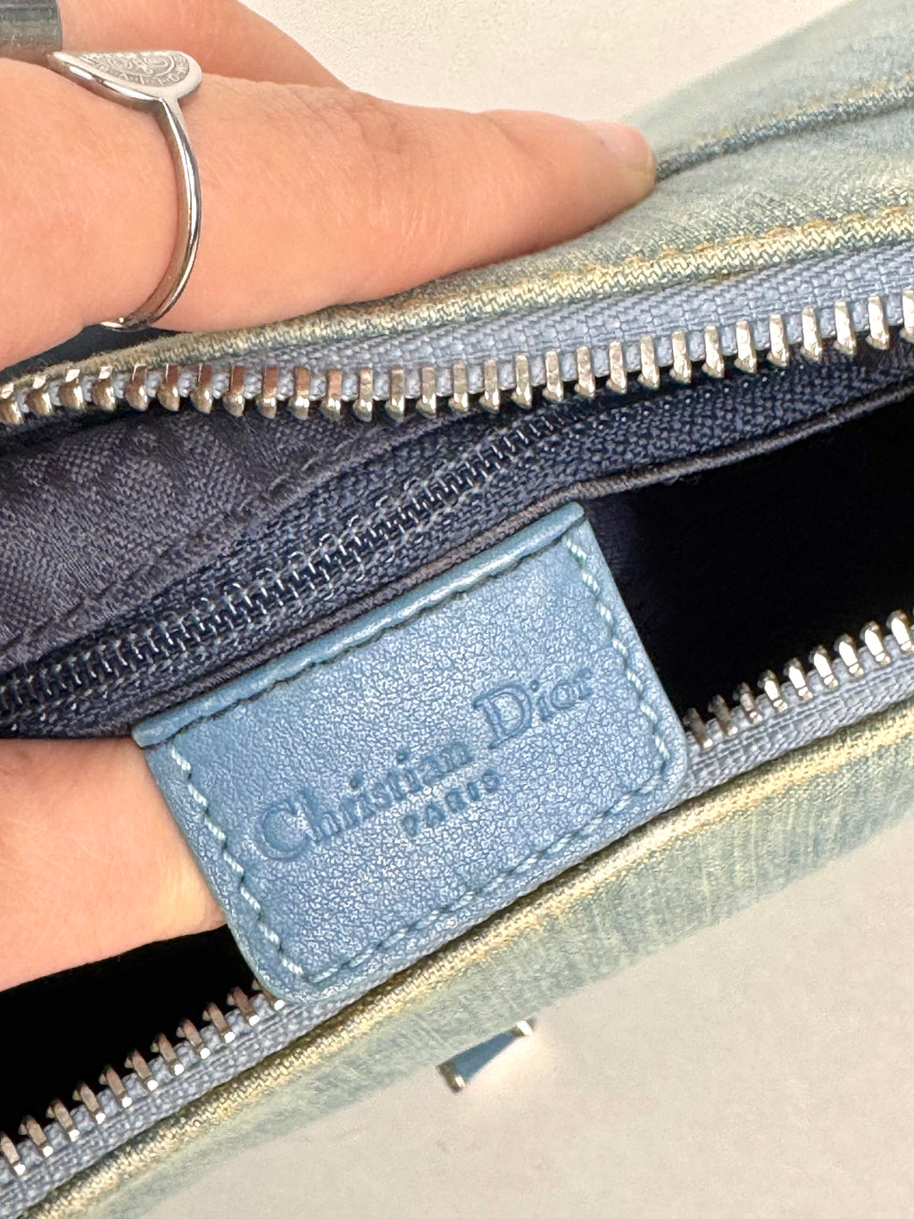 Christian Dior Denim Admit It Lace Up Corset Blue