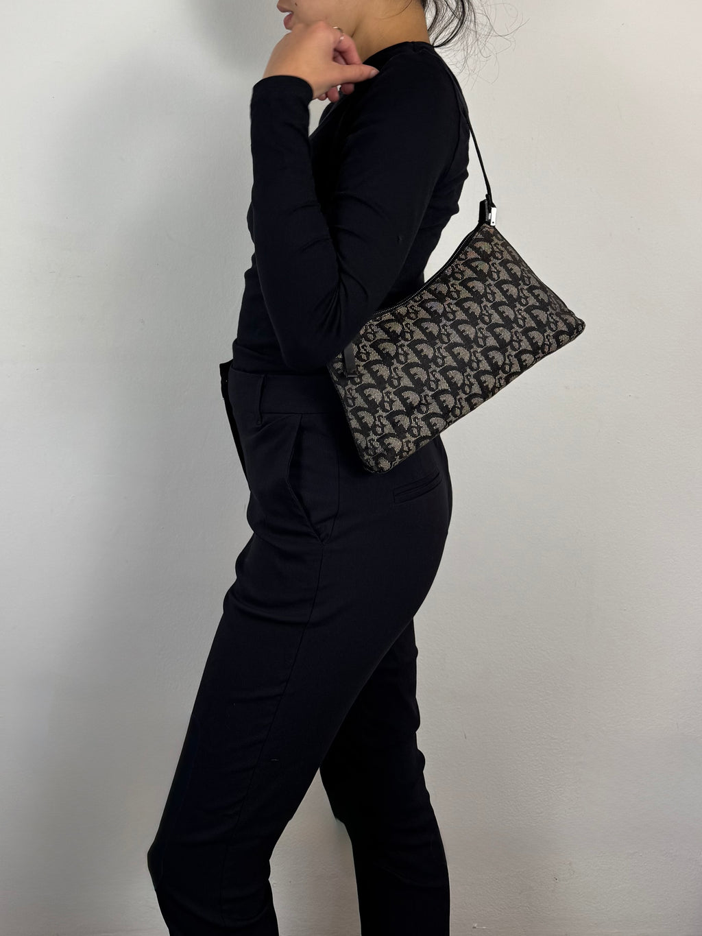 Christian Dior Monogram Pochette Black