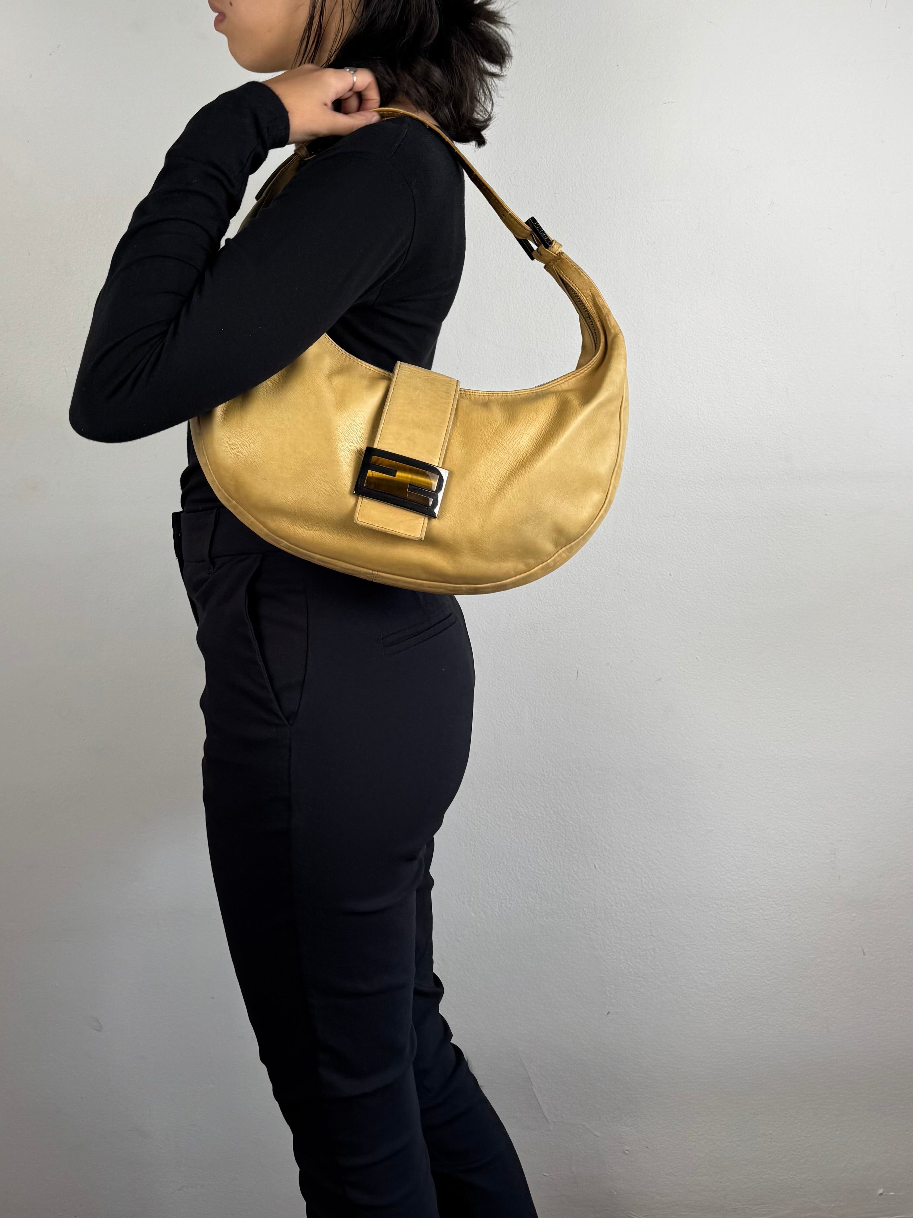 Fendi Croissant Lambskin Leather