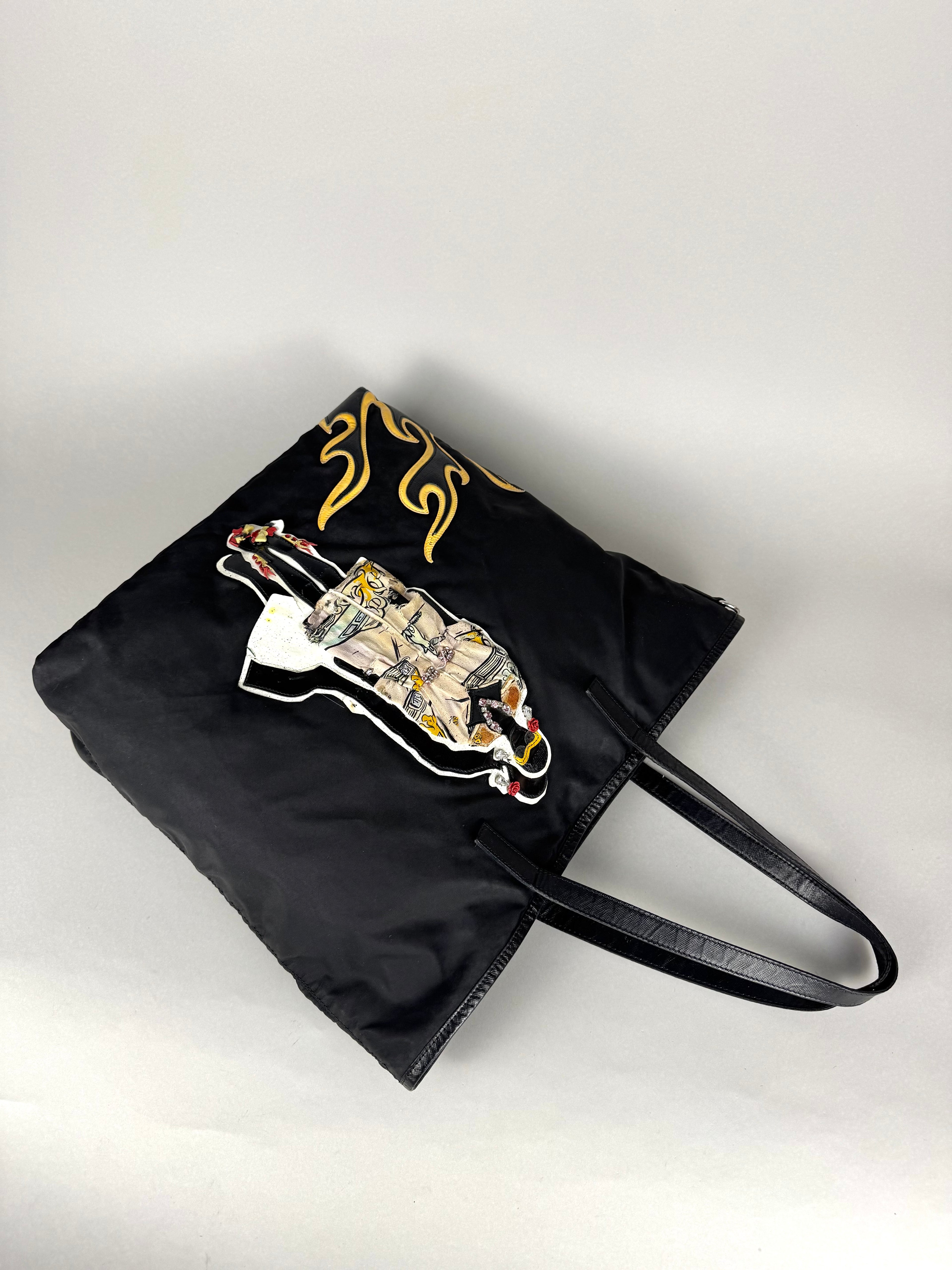 Prada Robot Nylon Black Tote