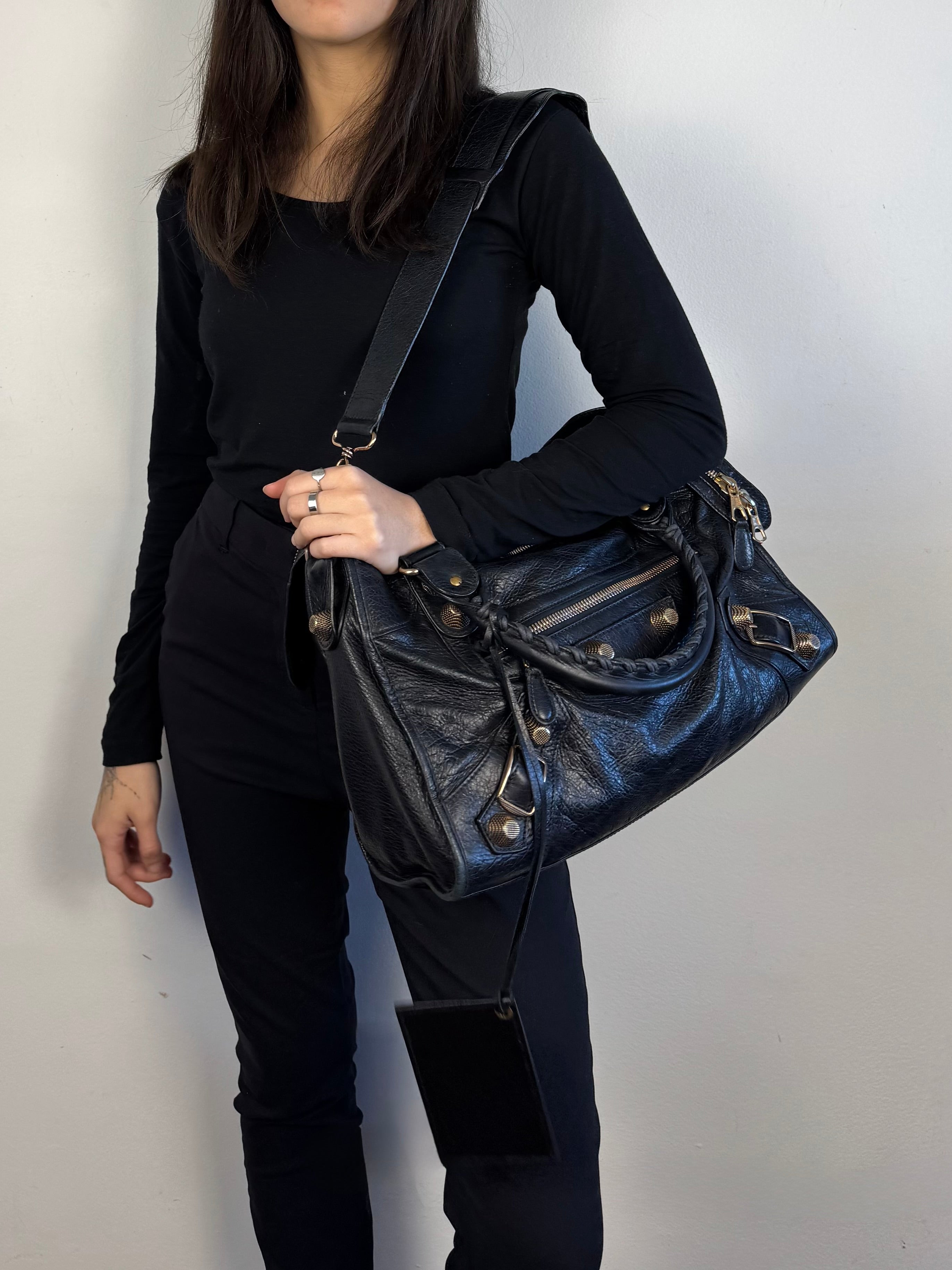 Balenciaga City Black Leather
