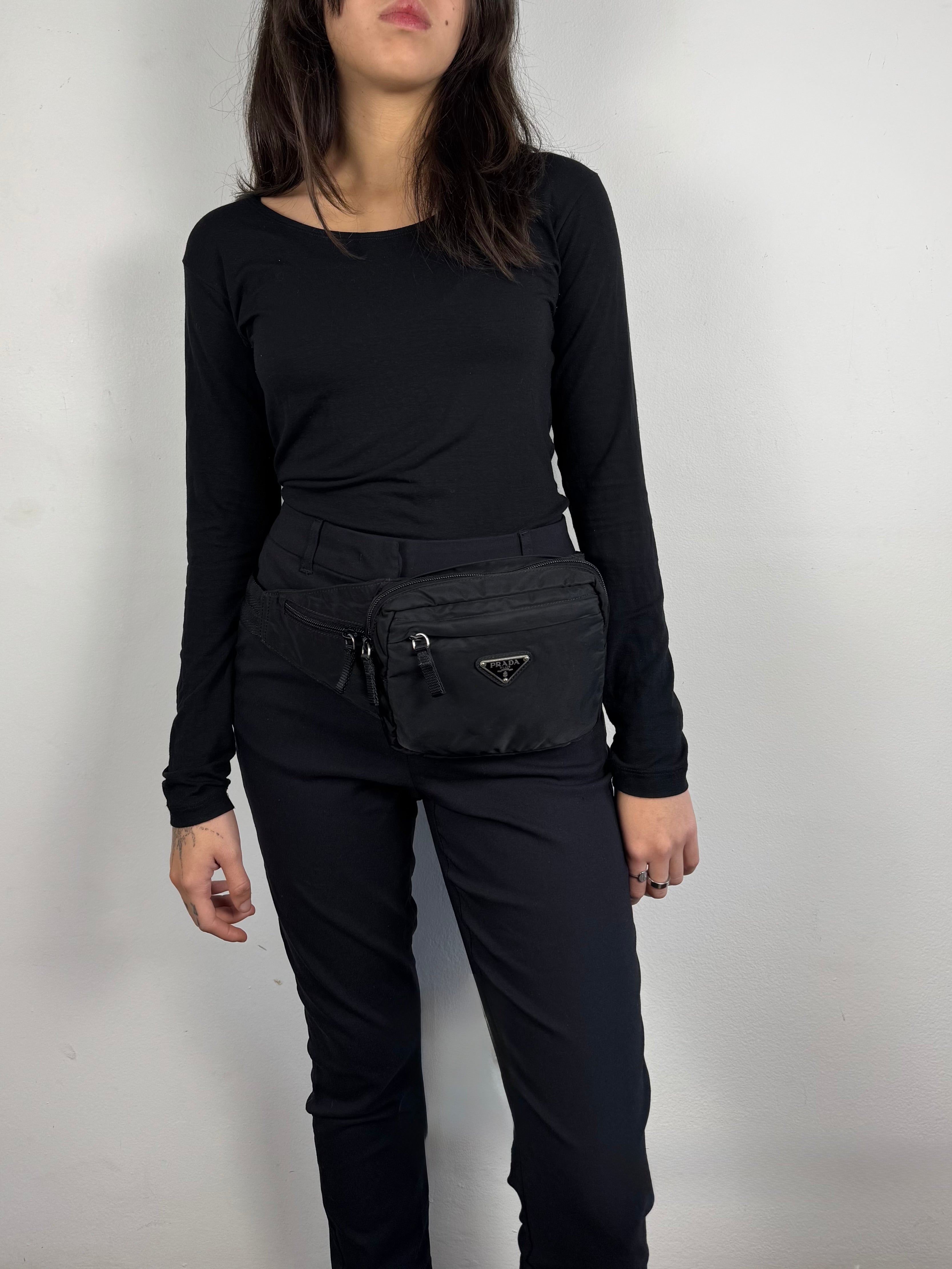 Prada Montagna Nylon Black Belt Pochete