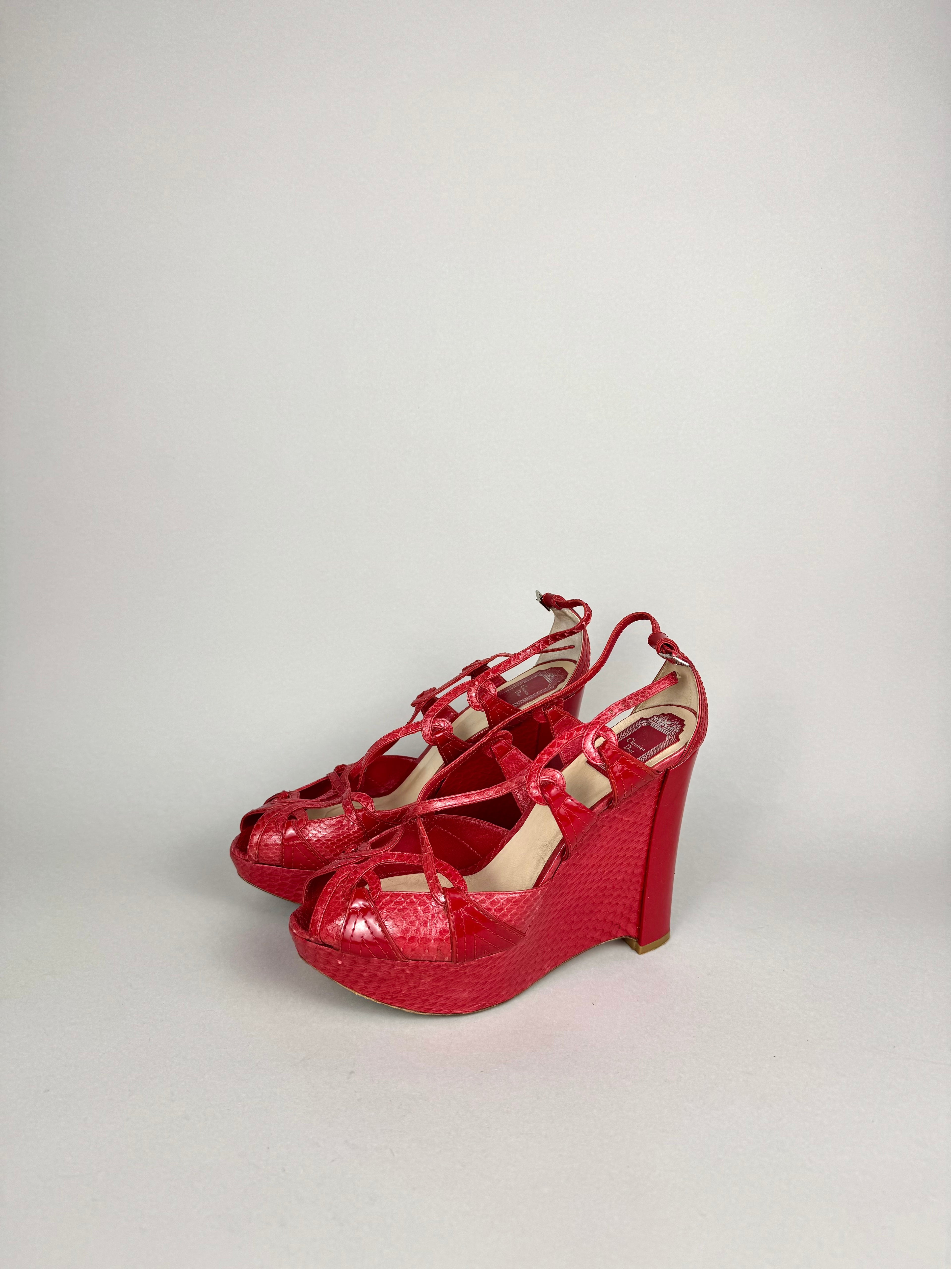 Christian Dior Red Leather Pumps