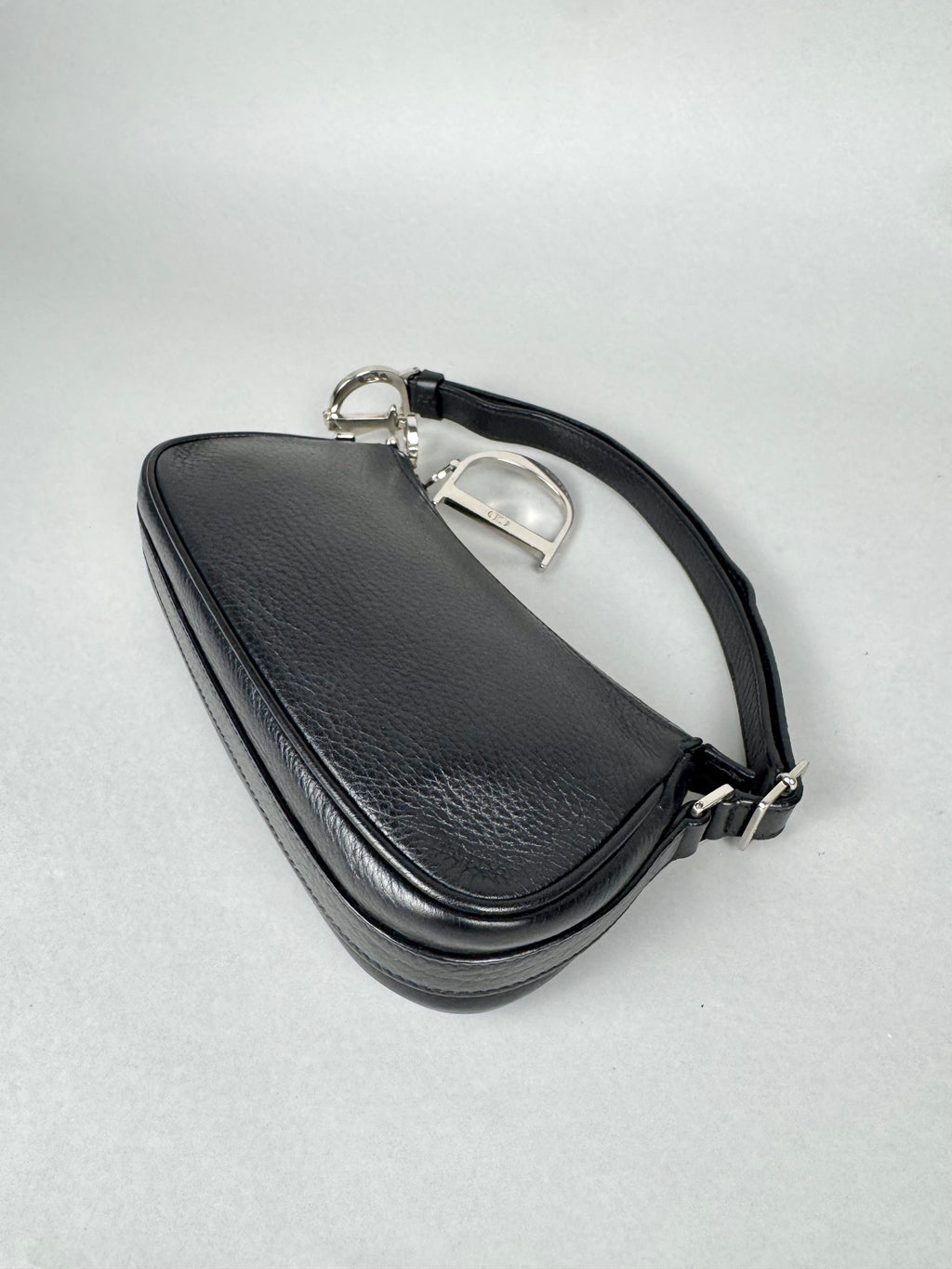 Christian Dior D Charms Black Leather Pochette