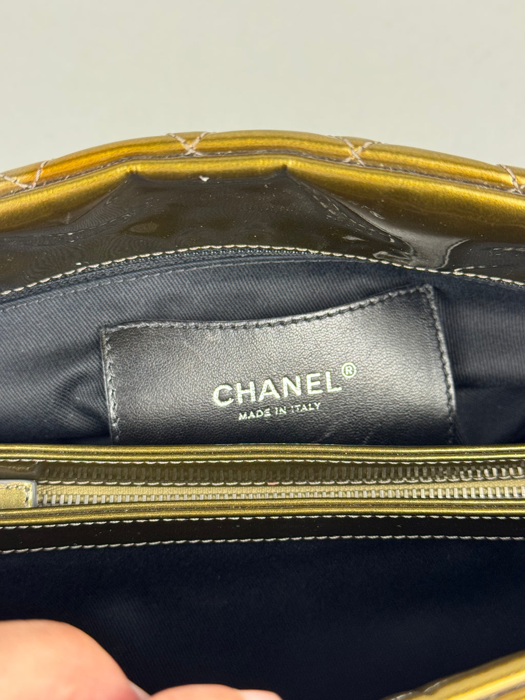 Chanel Just Mademoiselle Bowling Patent Leather