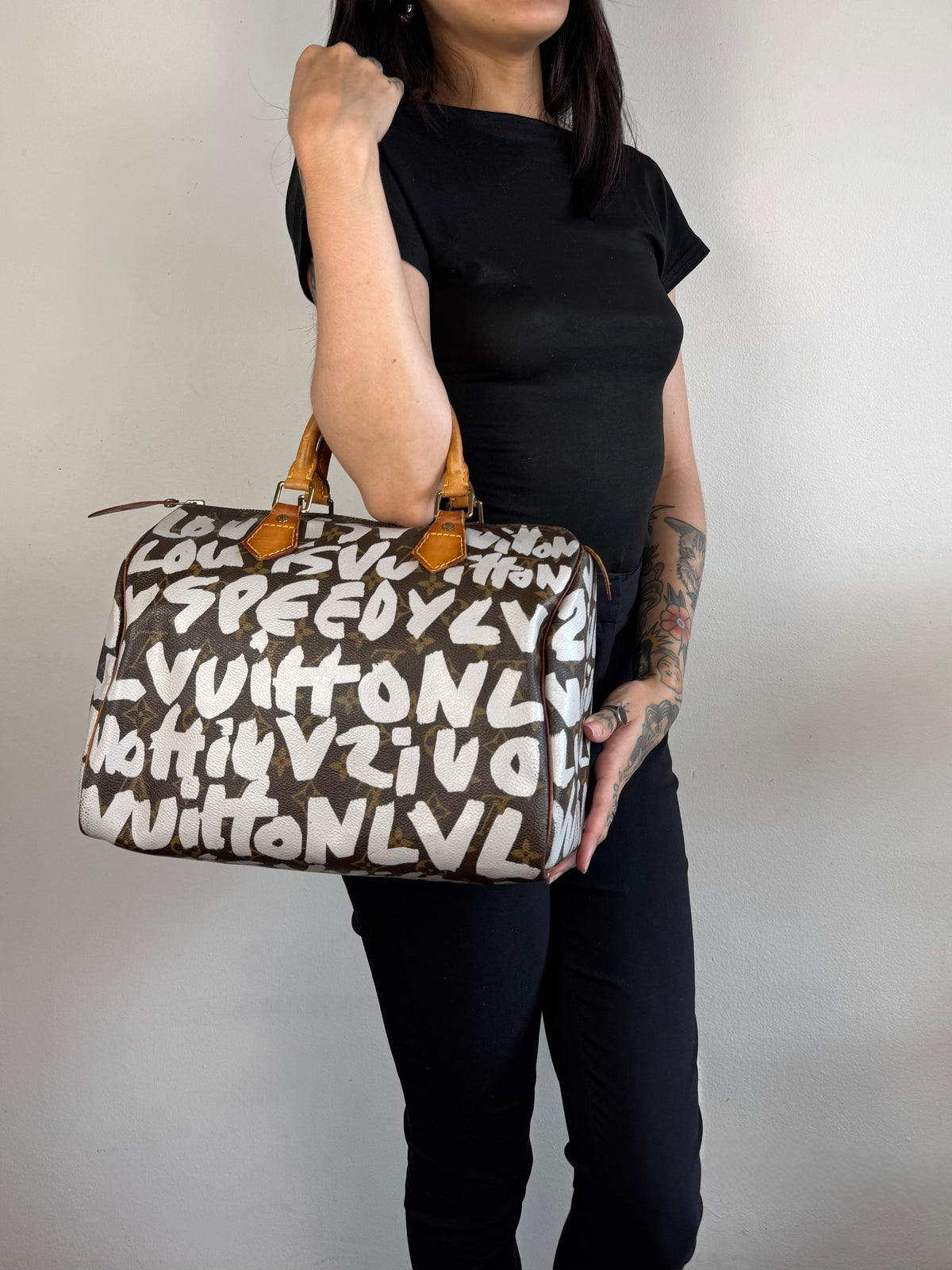 Louis Vuitton Speedy 30 Grafitti White Stephen Sprouse