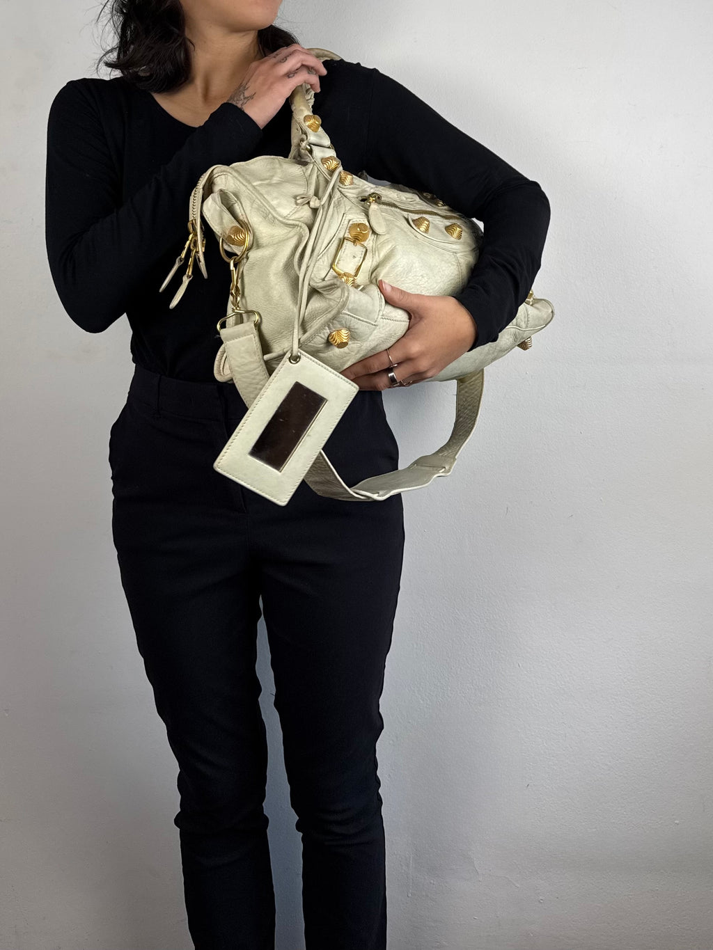 Balenciaga Sahara Lambskin Leather Gold Part Time 21 Bag