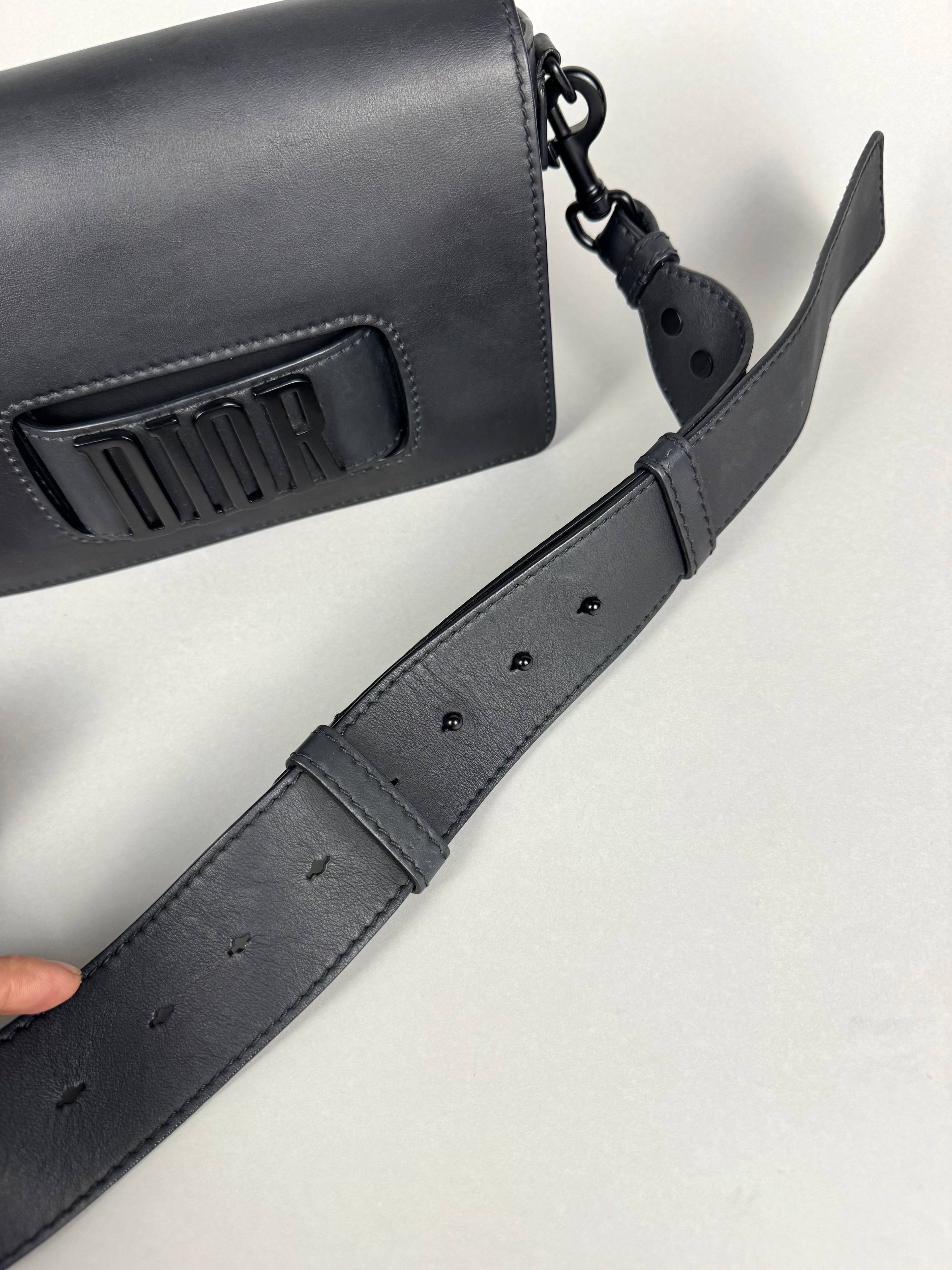 Christian Dio(r)evolution Black Ultramatte Calfskin Leather Flap Bag