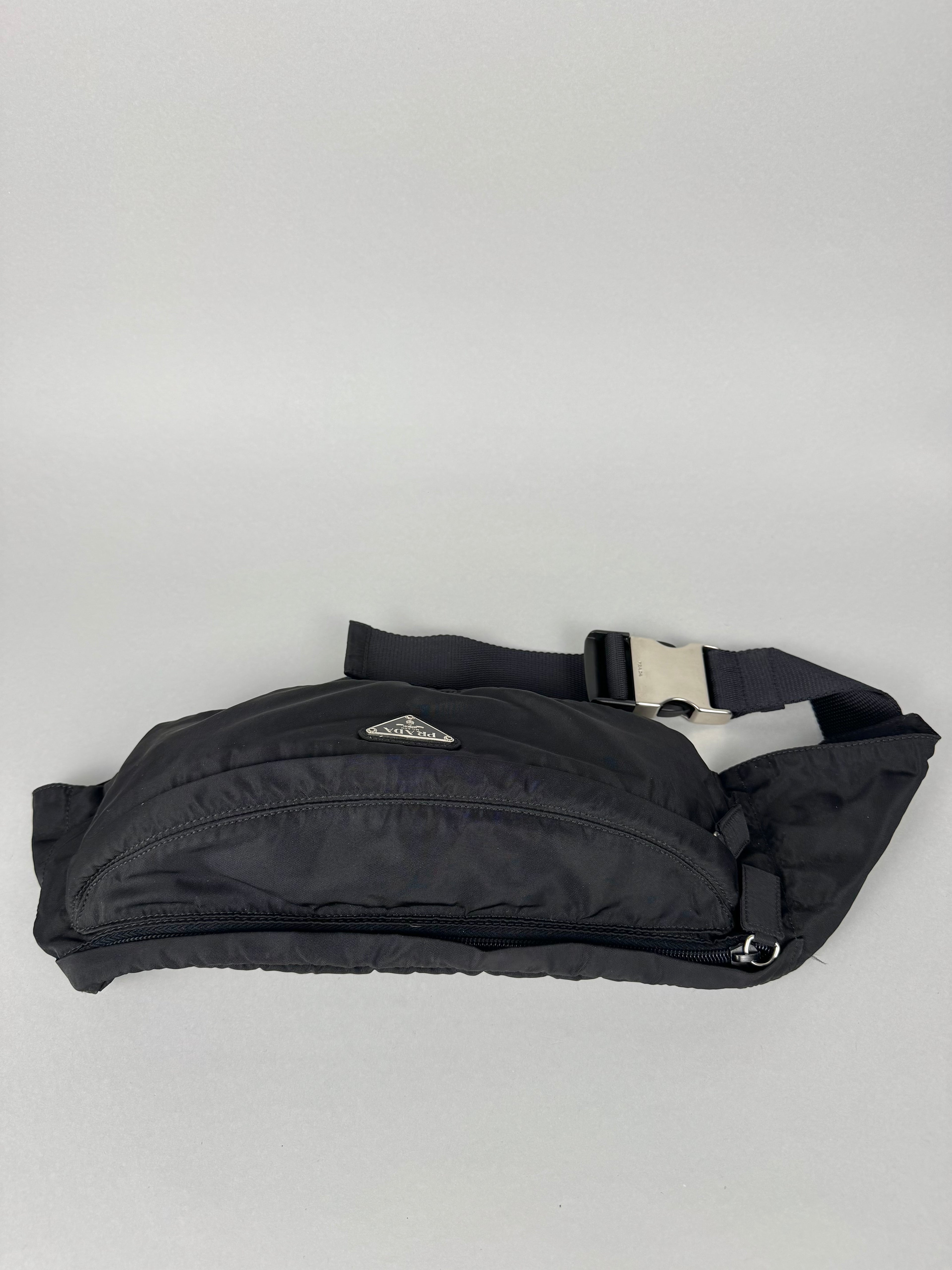 Prada Tessuto Black Nylon Pochete Belt Sling