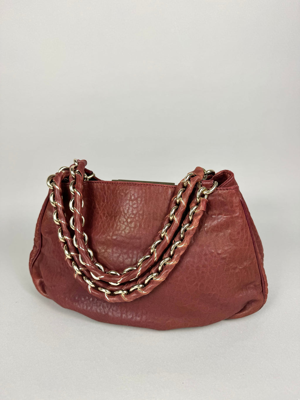 Fendi Mia Burgundy Leather