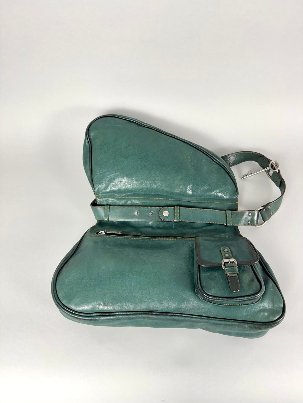 Christian Dior Gaucho Double Leather Green