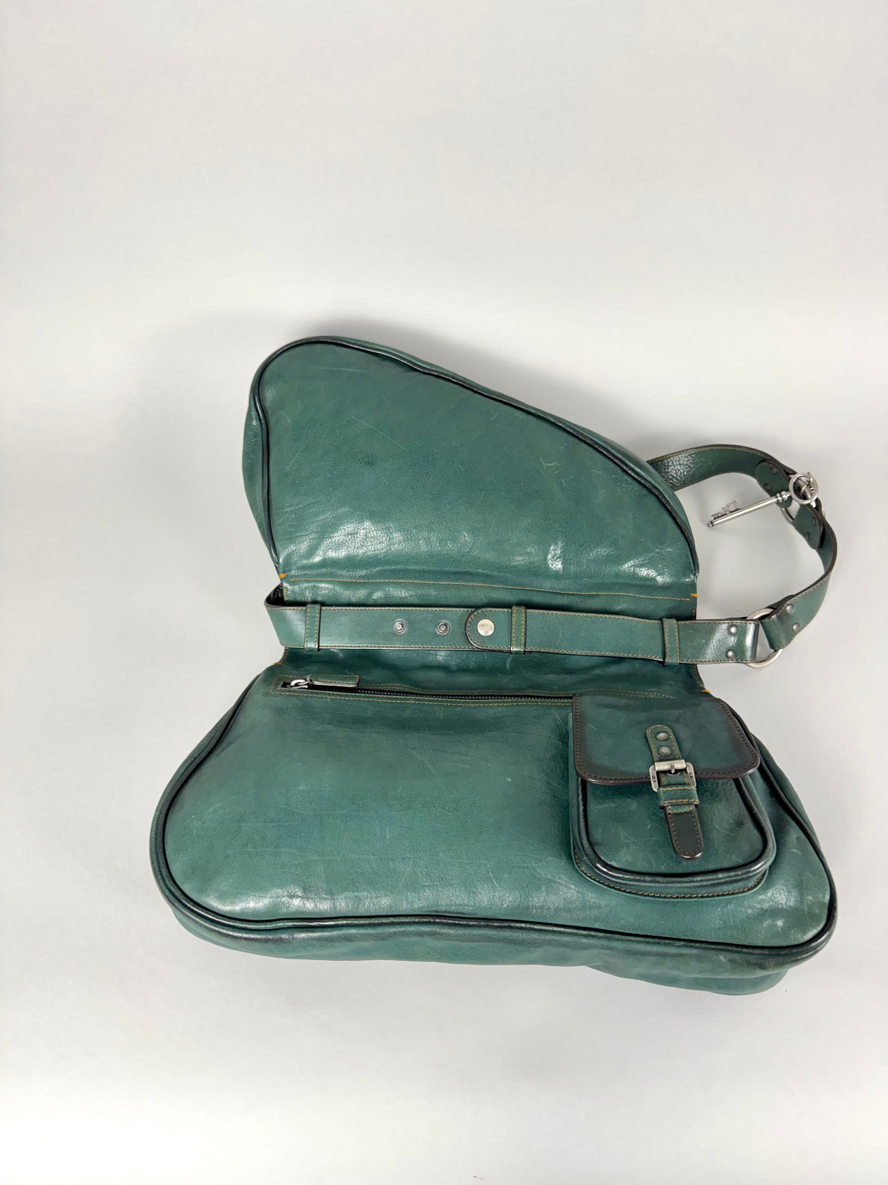 Christian Dior Gaucho Double Leather Green