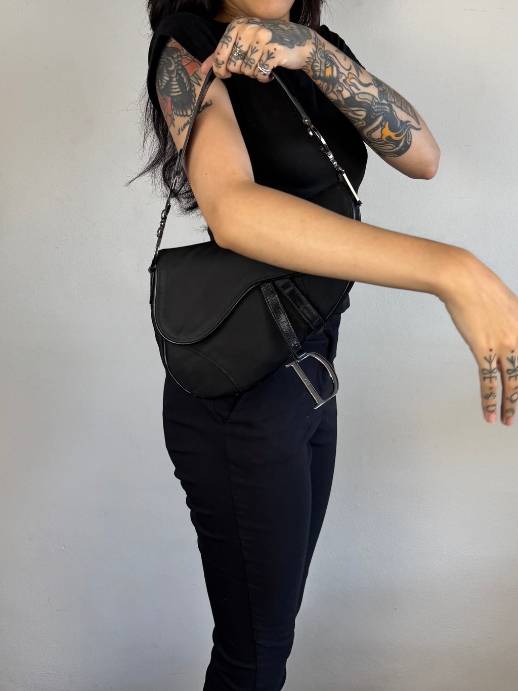 Christian Dior Saddle Black Nylon