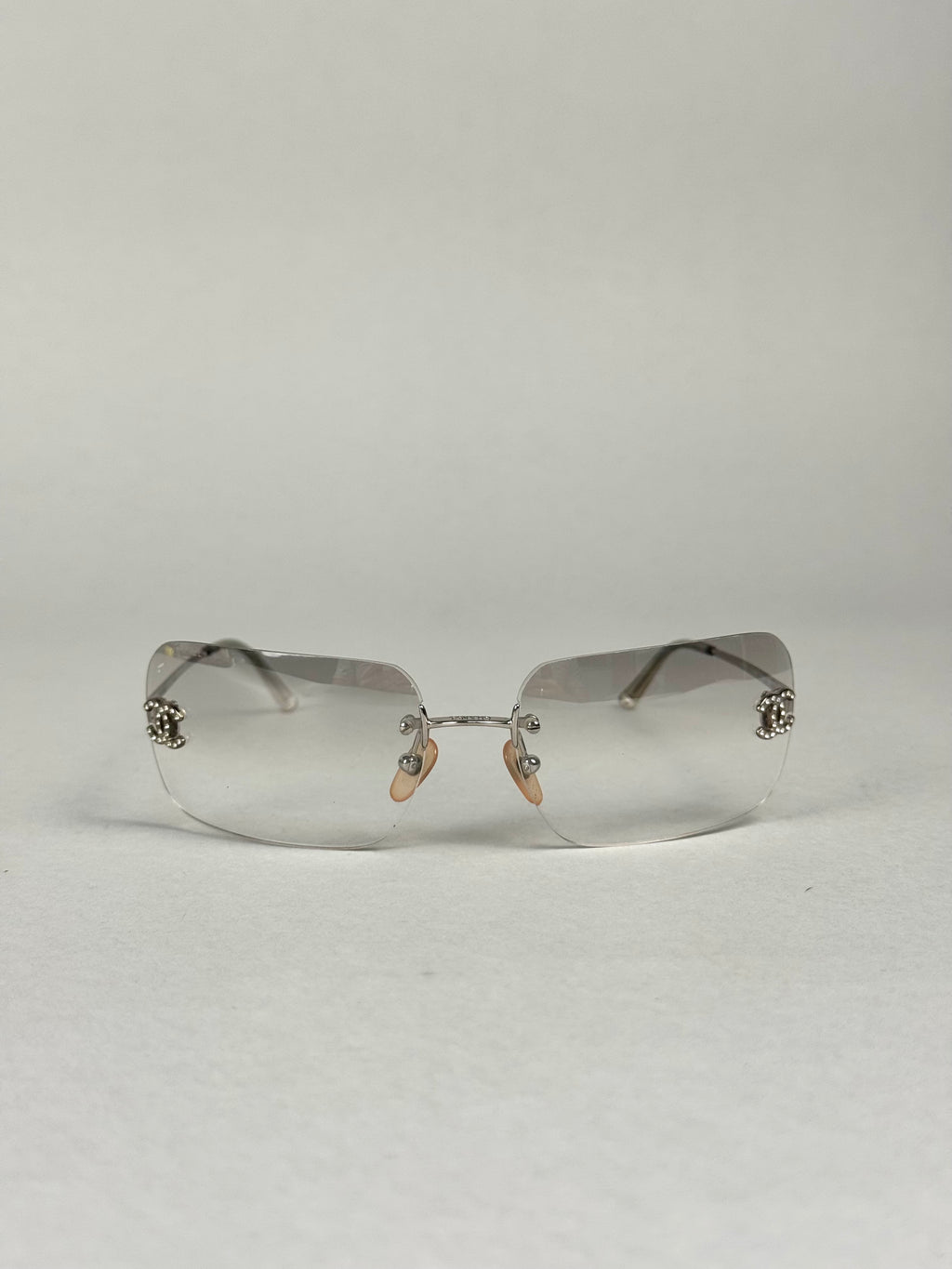 Chanel Crystal Logo Transparent Sunglasses