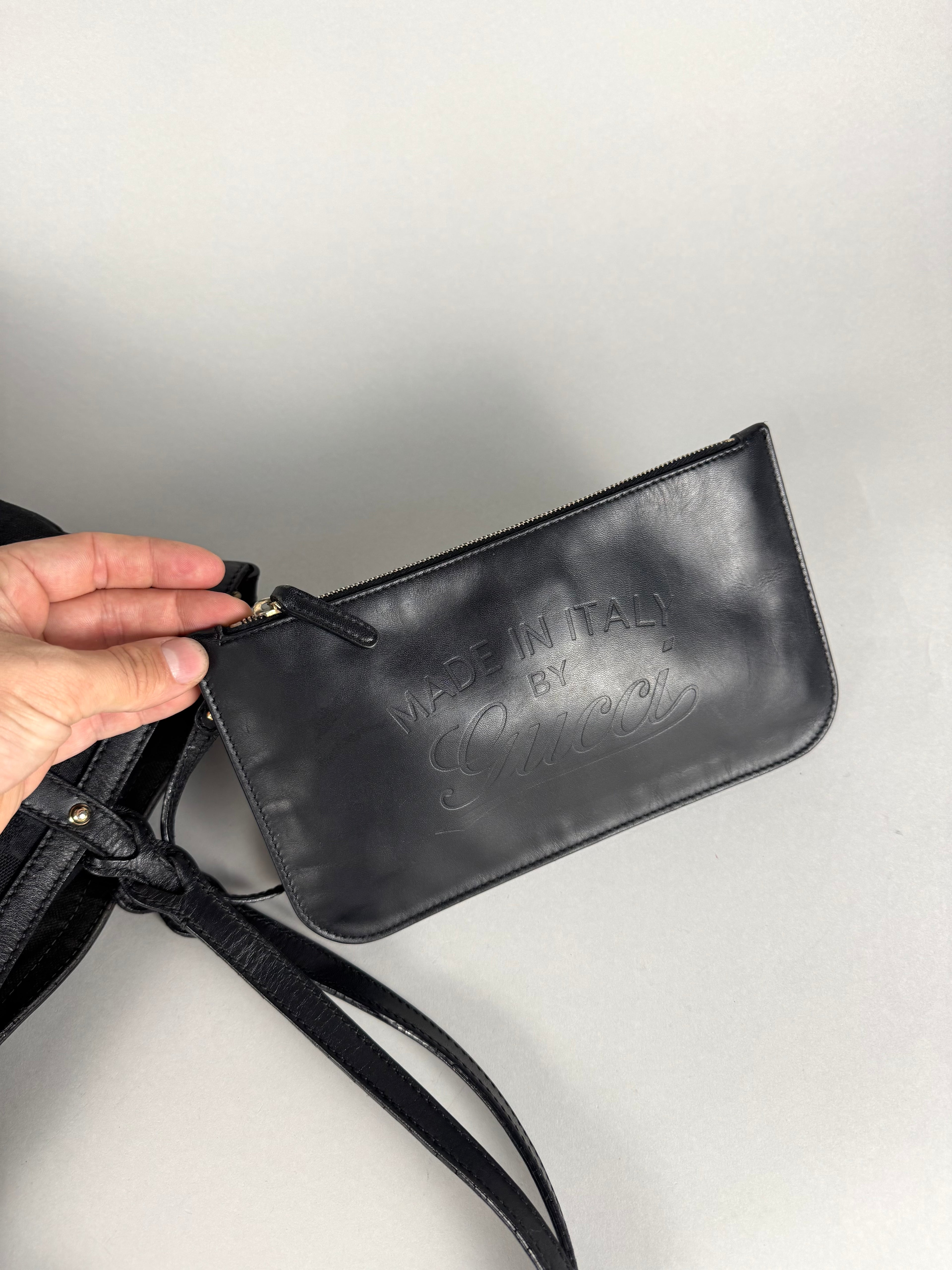 Gucci Monogram Black Tote with Pouch