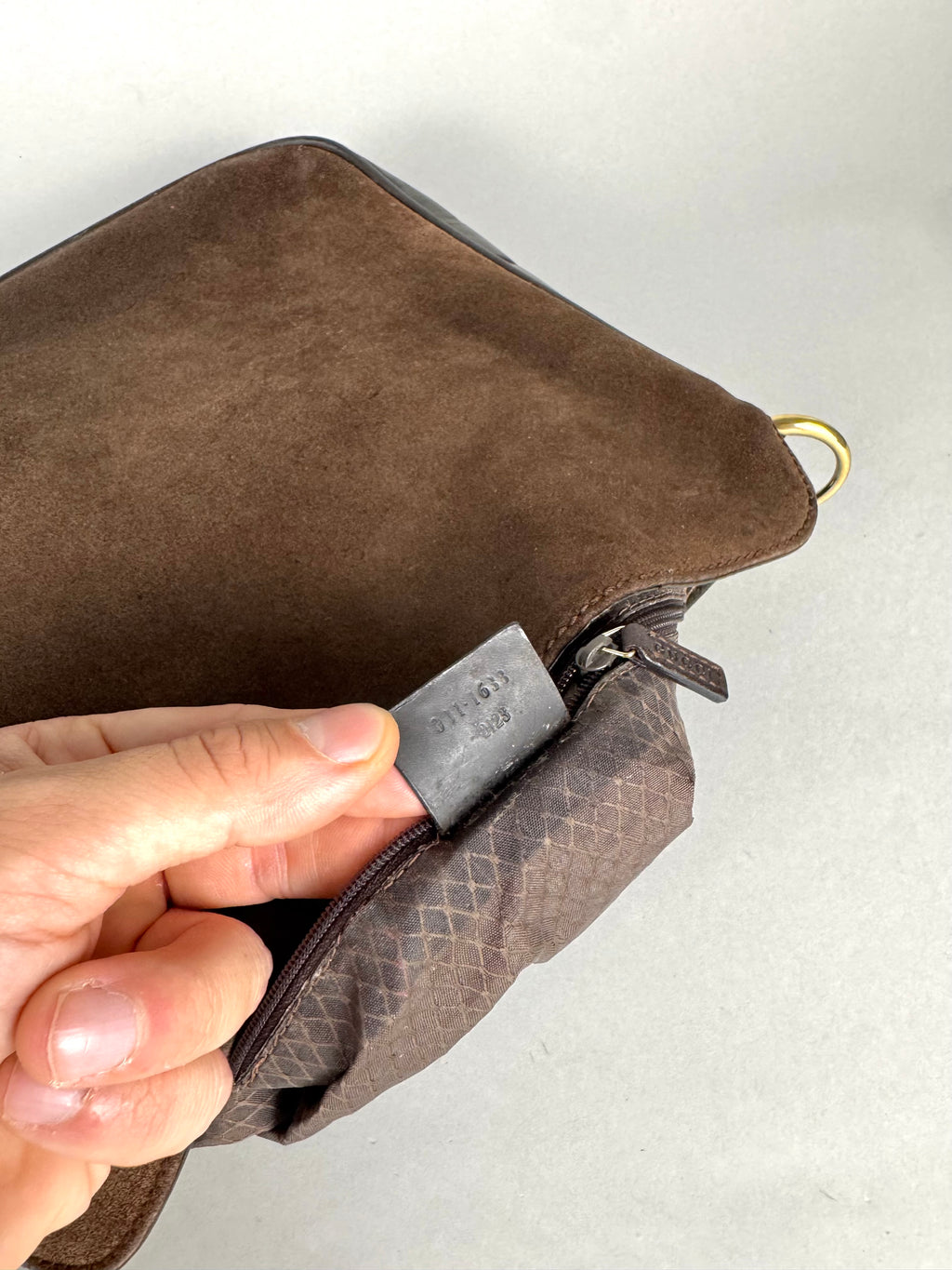 Gucci Bamboo Hobo Brown Leather Suede Small