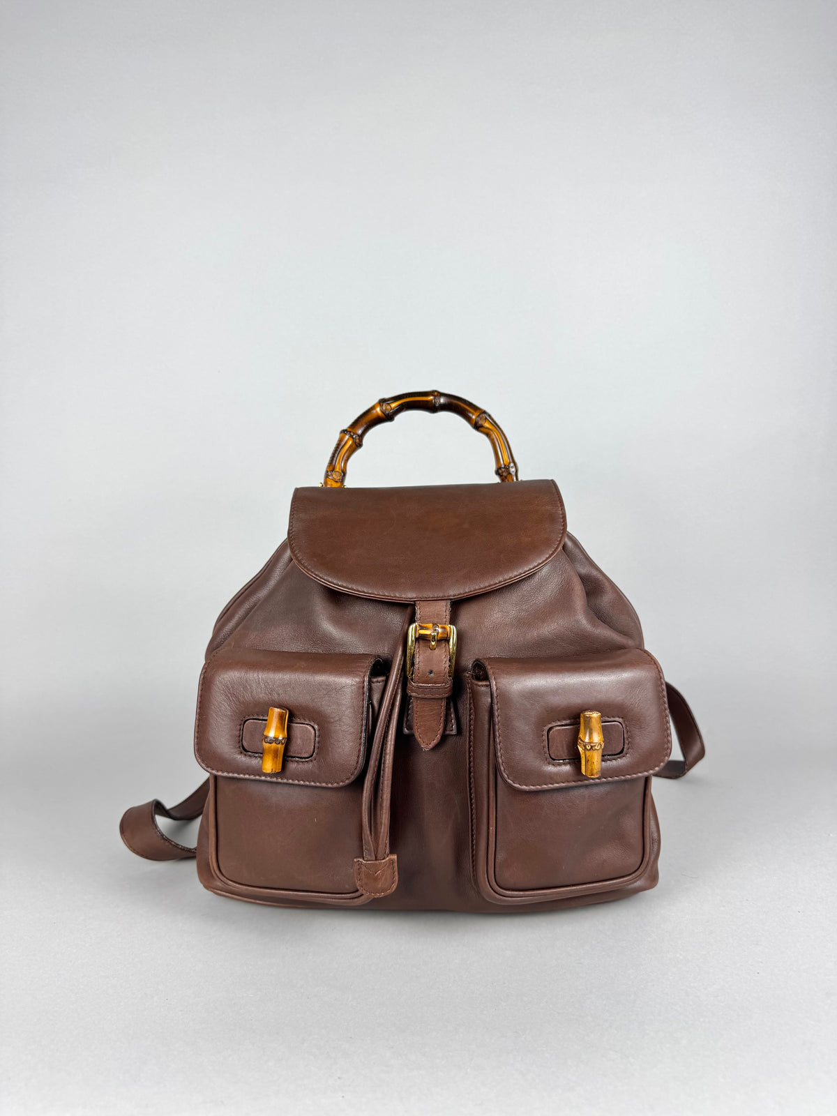 Gucci Brown Leather Backpack