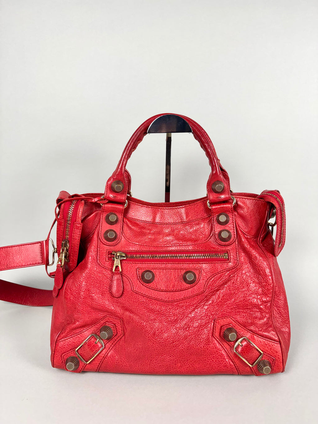 Balenciaga Motocross 21 City Leather Red