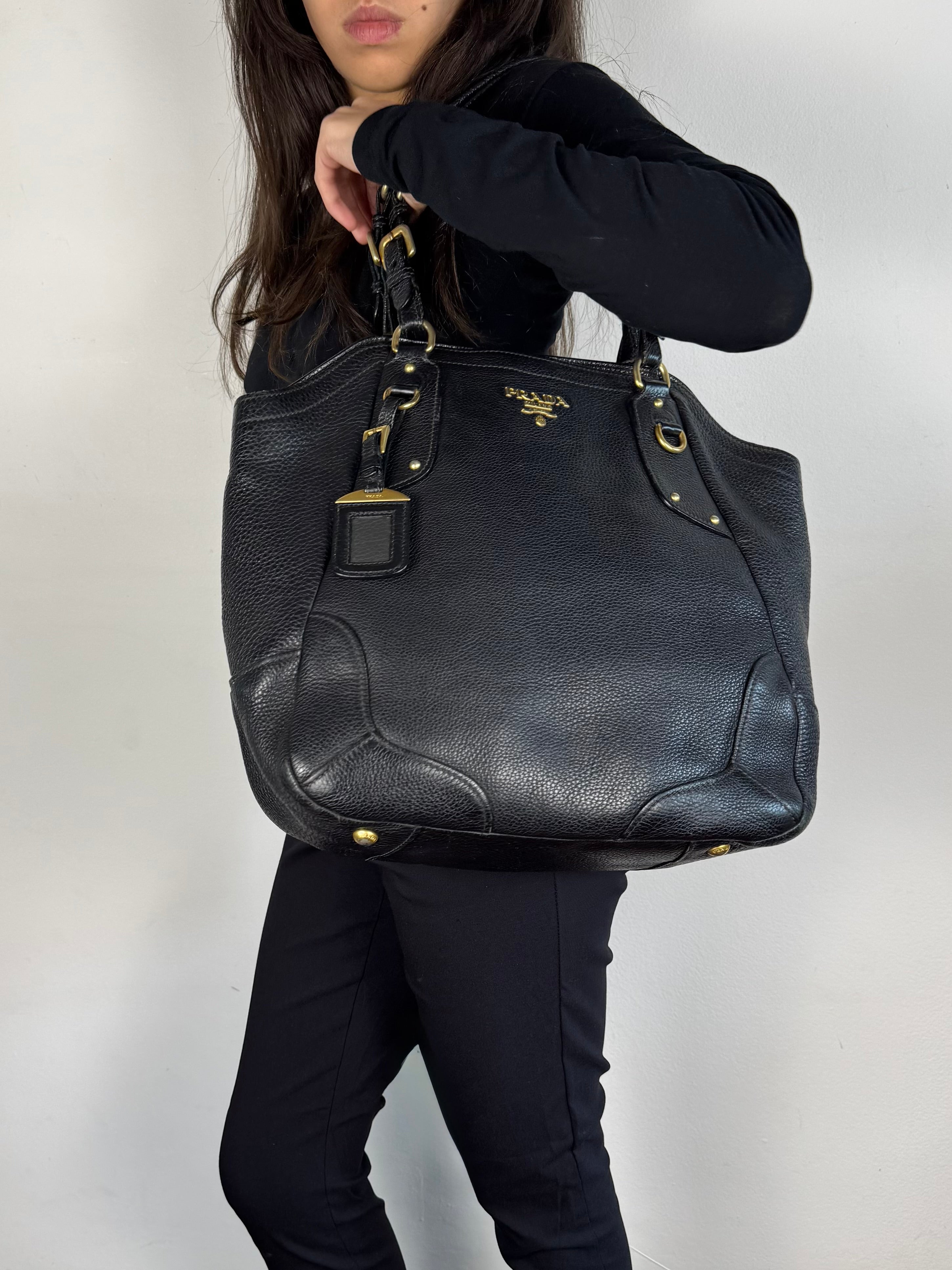 Prada Vitello Daino Leather Black