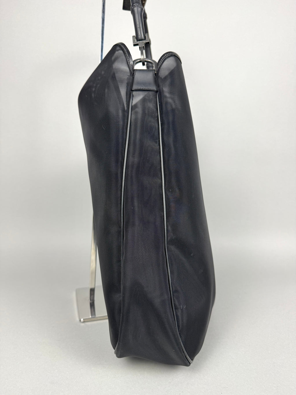 Gucci Mesh Bamboo Tote Bag in Black with Pouch