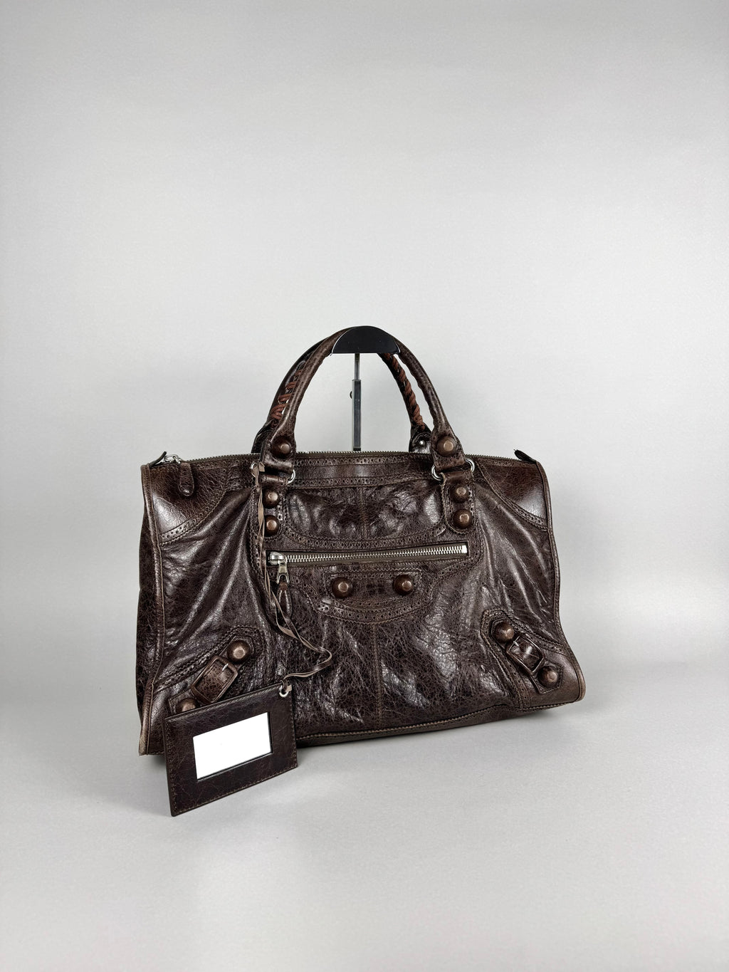 Balenciaga Giant 21 Leather Brown Covered Brogues Work Bag